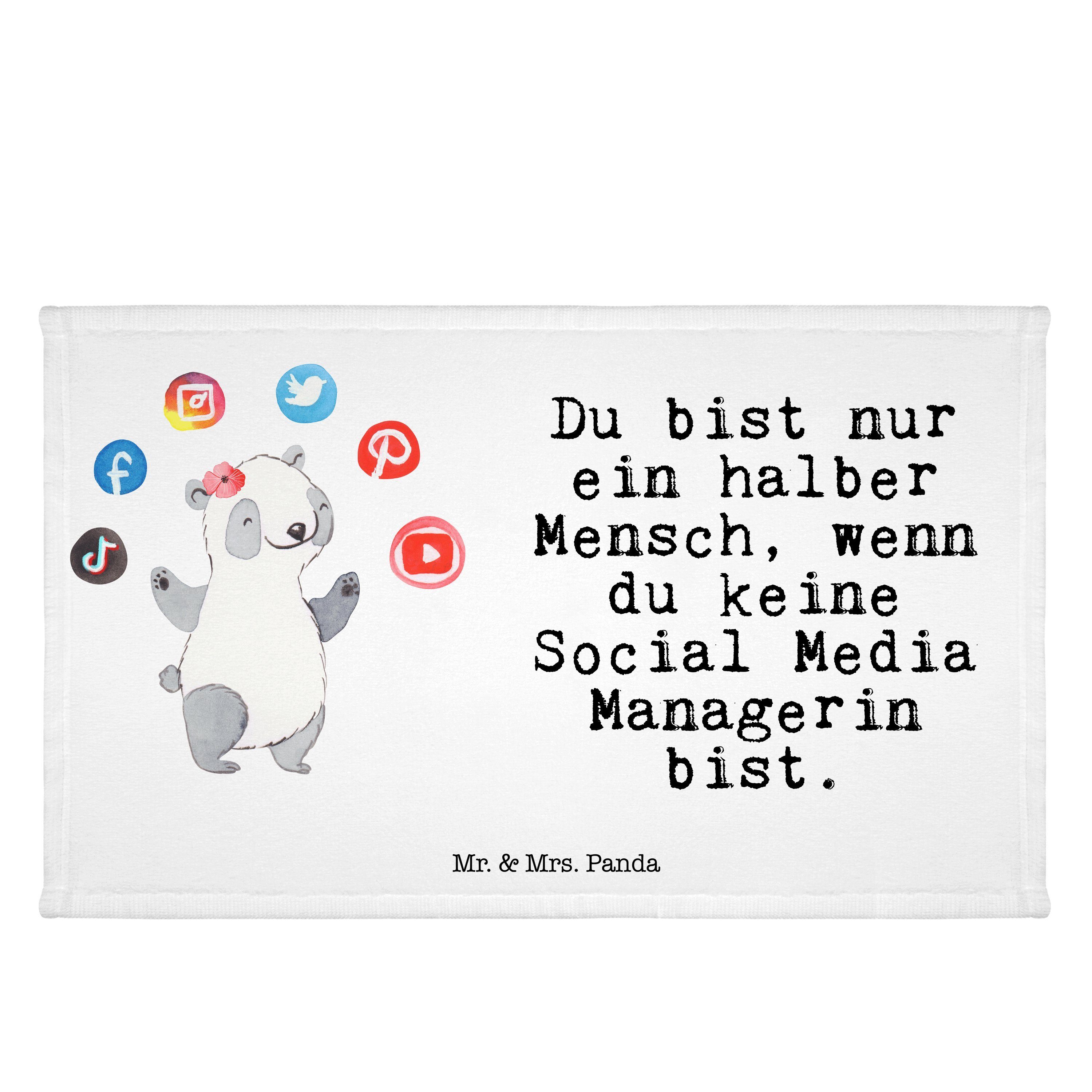 Mr. & Mrs. Panda Handtuch Social Media Managerin mit Herz - Weiß - Geschenk, Dankeschön, Reiseh, (1-St)