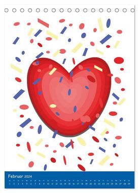 CALVENDO Wandkalender Herz und noch mal Herz (Tischkalender 2024 DIN A5 hoch)