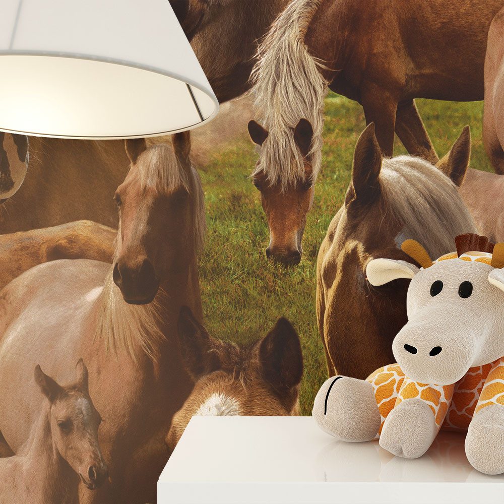 Newroom Papiertapete Muster Tapete Pferde, geprägt, modern