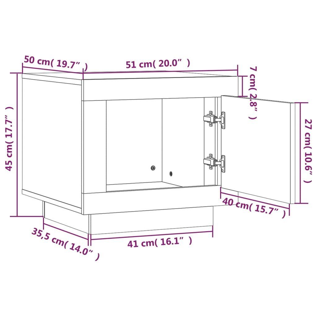 Schwarz Schwarz | (1-St) Couchtisch 51x50x45 Couchtisch vidaXL Holzwerkstoff Schwarz cm