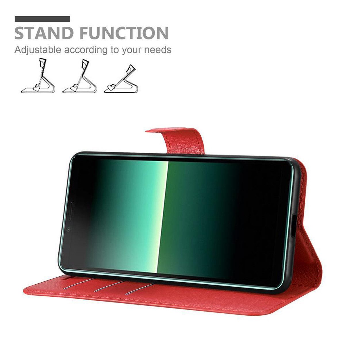 Cadorabo Handyhülle für Sony Xperia 10 II Hülle Sony Xperia 10 II, Hülle Schutzhülle mit Standfunktion, Kartenfach und Magnetverschluss