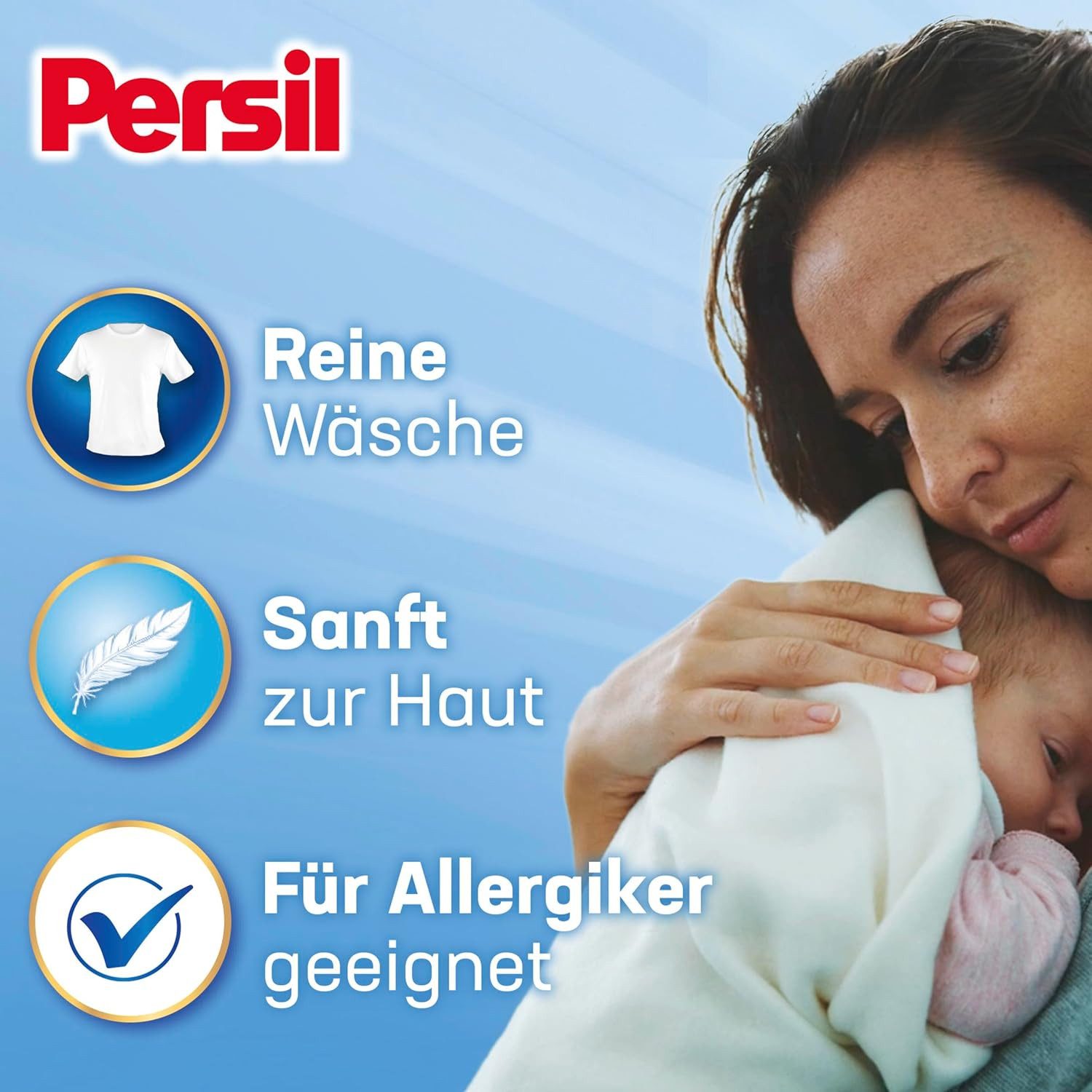 Persil Sensitive Gel (20 WL), Flüssigwaschmittel für Allergiker & Babys, Spezialwaschmittel (1-St. mit beruhigender Aloe vera für sensible Haut)