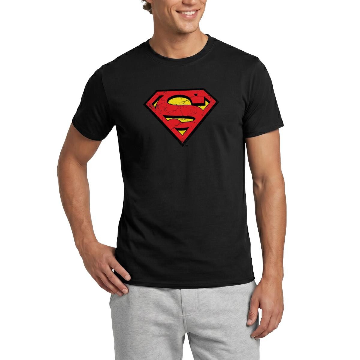 Spreadshirt T-Shirt DC Comics Superman Logo Used Look Karneval Männer T-Shirt (1-tlg)