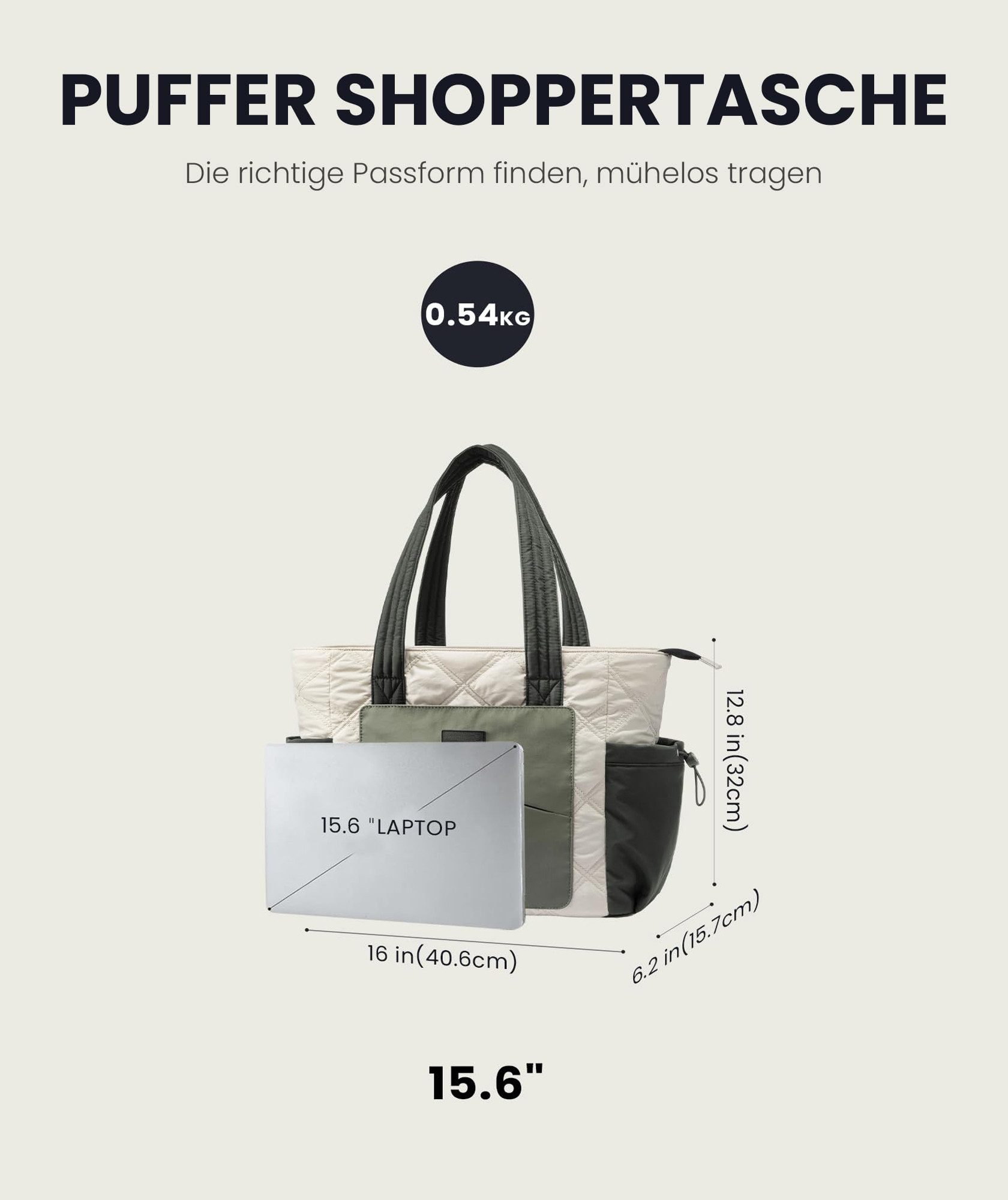 Zaewry Umhängetasche Shopper Tasche Damen Groß, Arbeitstasche Leicht Handtasche, Laptoptasche Schultasche, Bürotasche Lehrertasche – Bild 4 von 5