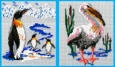 Stick it Steckpuzzle Pelikan und Pinguin 2 in 2, 3300 Puzzleteile, Bildgröße je: 33 x 40 cm