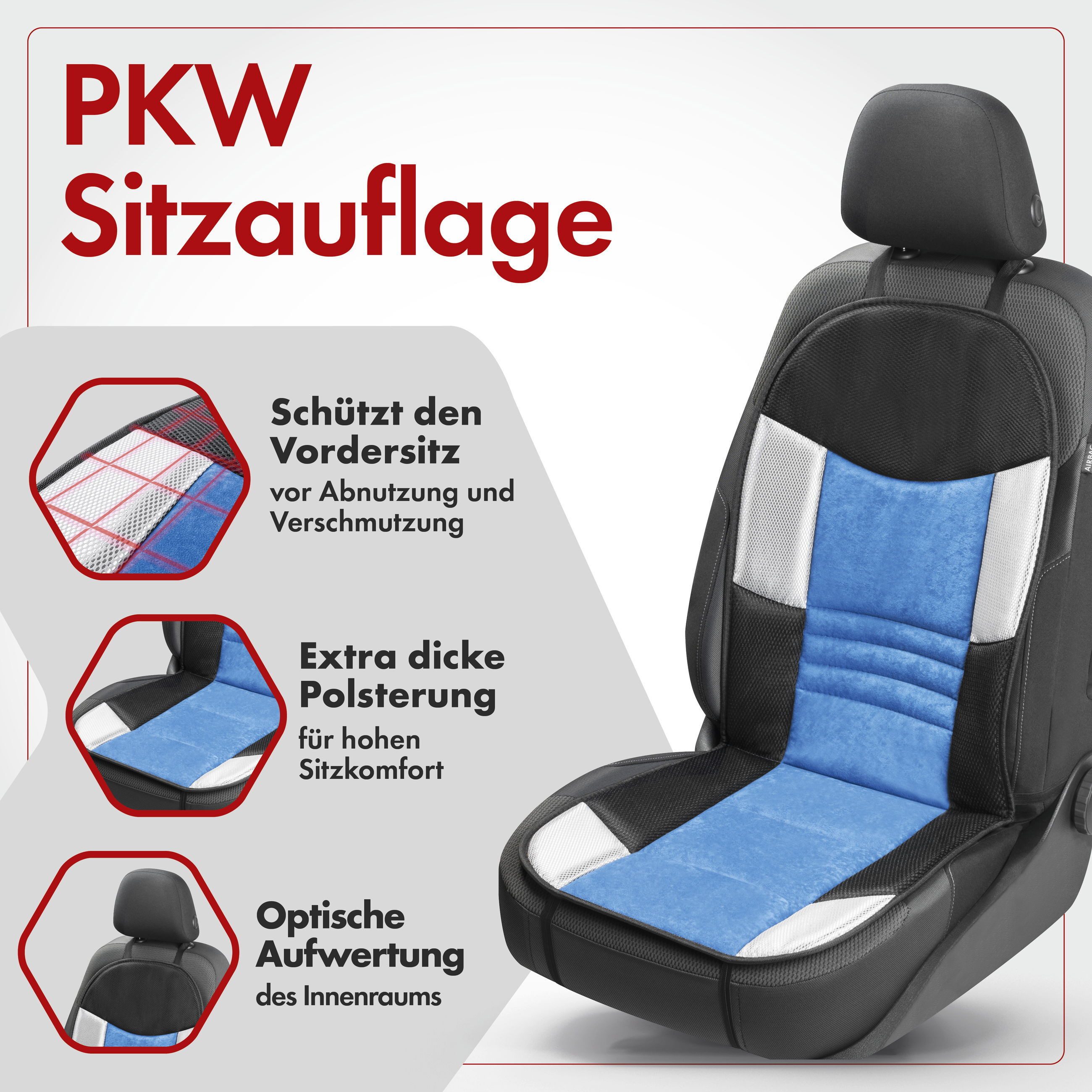 CarComfort Autositzauflage Sitzaufleger Hunt, 1 Stück, 1-tlg.