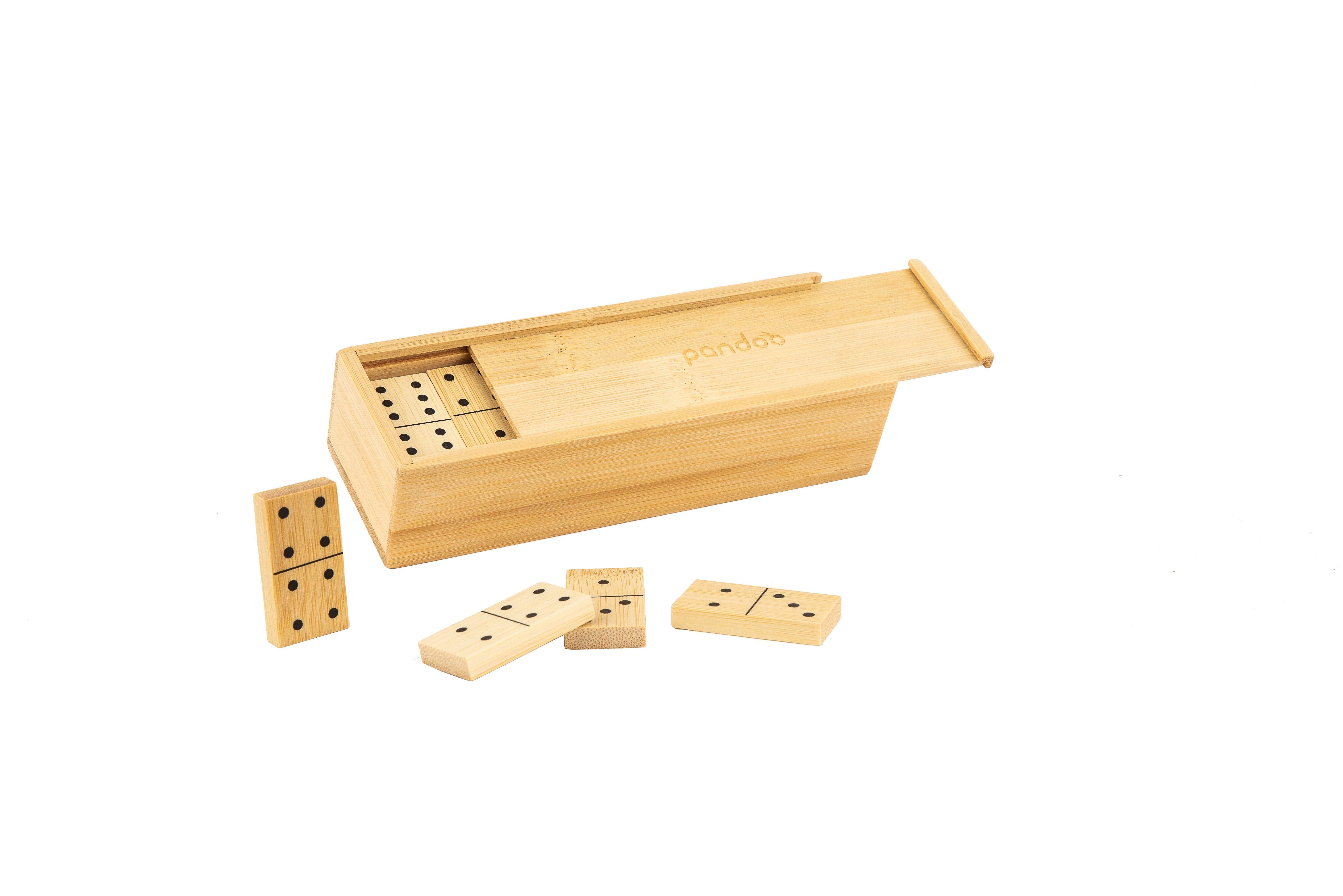 pandoo Spiel, Domino Domino Doppel 6 aus Bambus