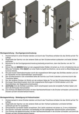 CROMAT Türbeschlag GRO PRIME 20-04ZAMAK Zimmertürgriff (Garnitur, 1 Garnitur für 1 Tür), Bauhaus, einfache Montage, Hochhaltefeder, Renovierungsgarnitur