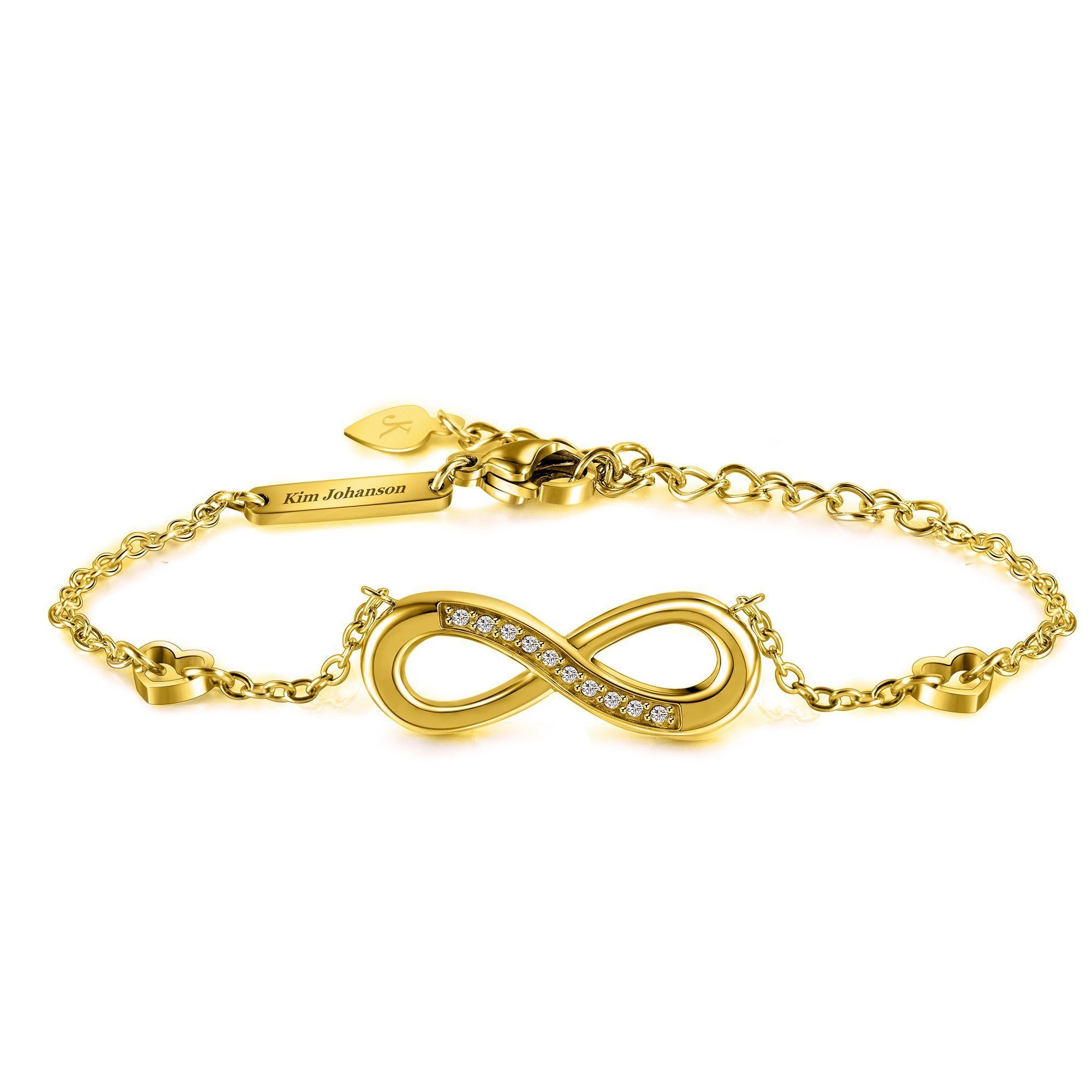 Gold Zirkonia Kim Fußkette Infinity/Unendlichkeit (1-tlg), Johanson mit