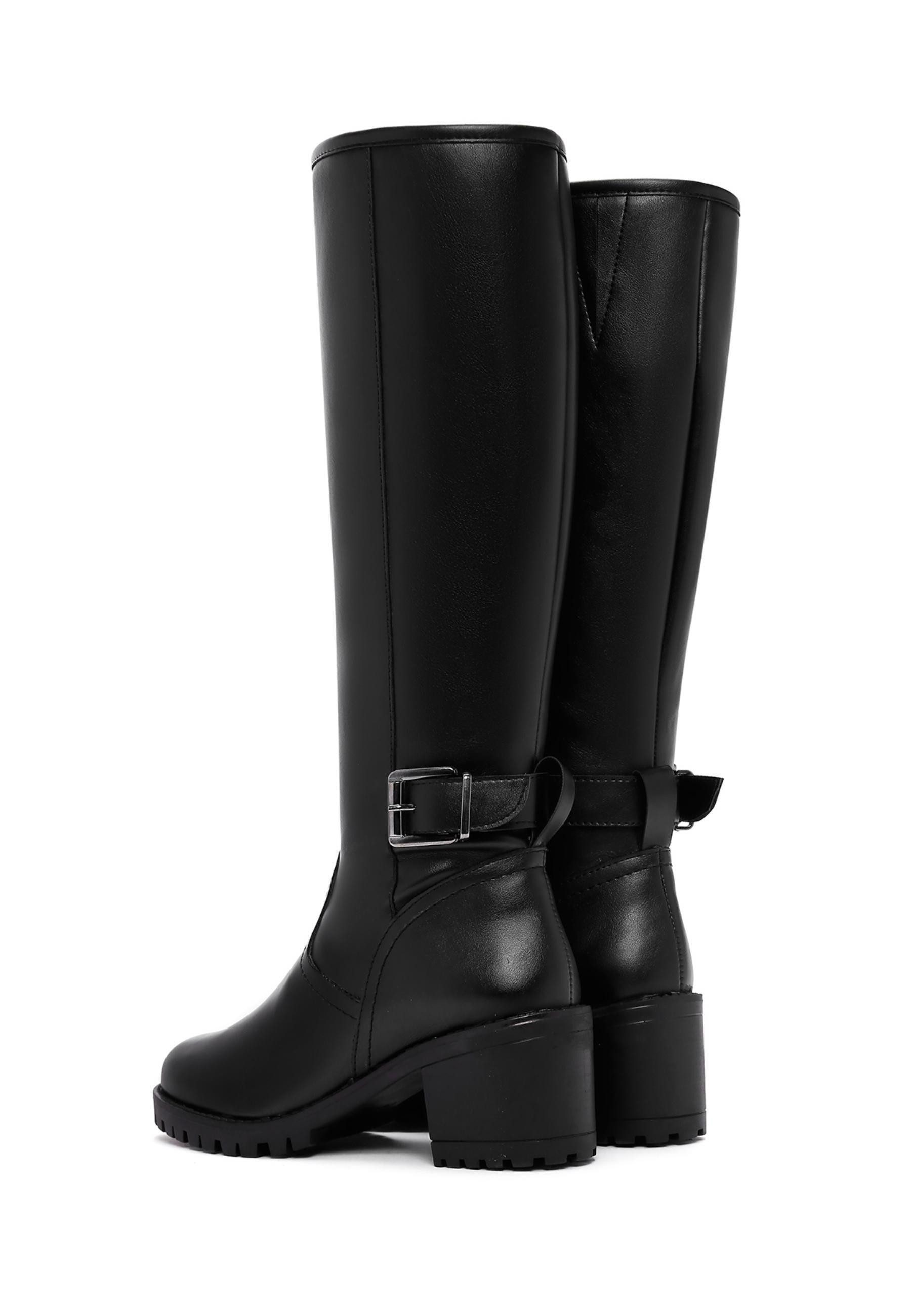 Derimod Absatzstiefel aus Kunstleder Bootsschuh Textilfutter, Thermosohle, Absatz 3,5 cm
