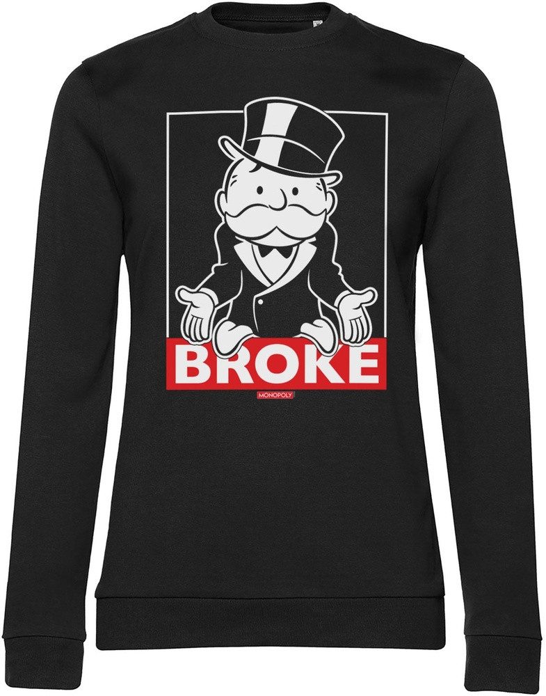 Monopoly Rundhalspullover Mr Monopoly BROKE Girly Sweatshirt