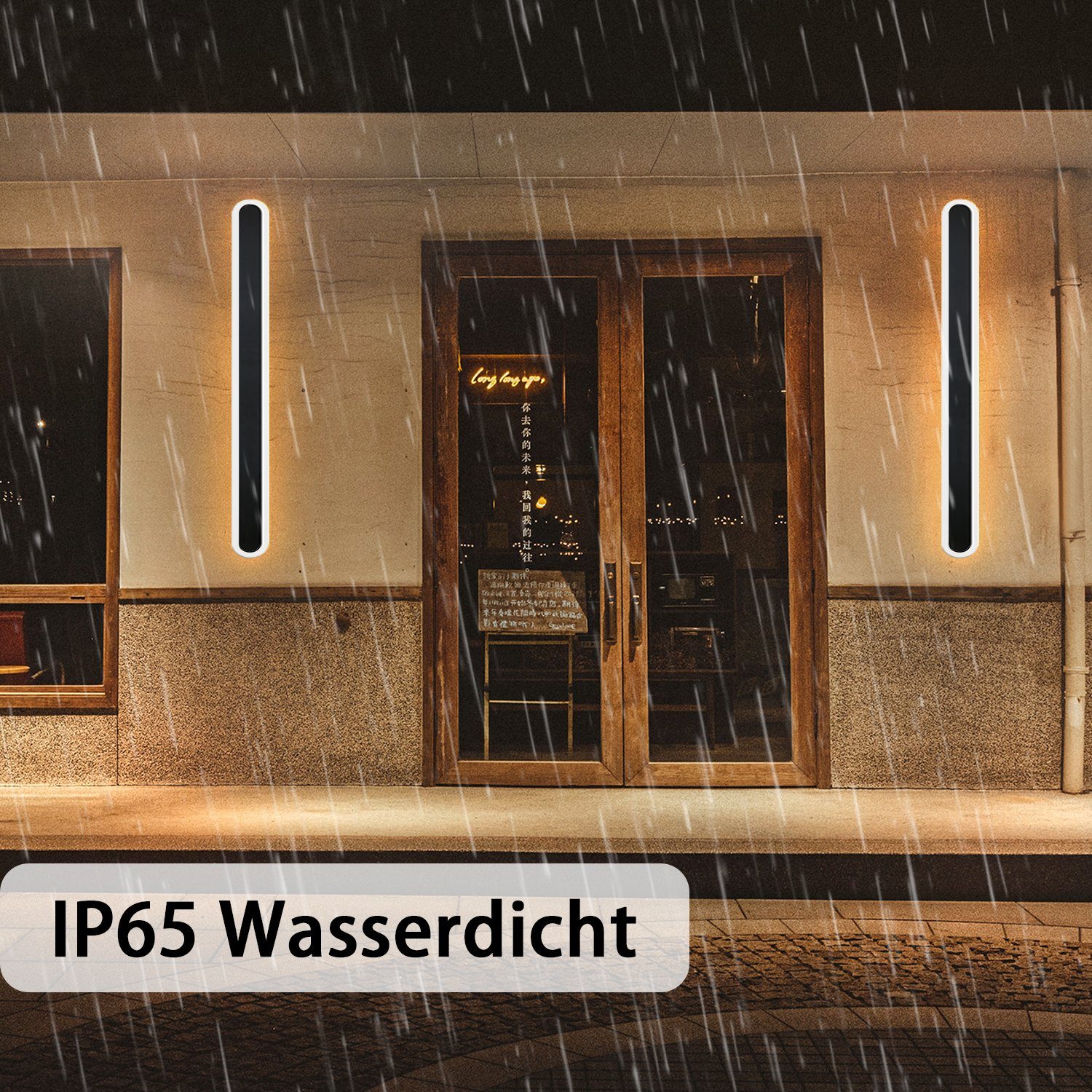 ZMH LED Außen-Wandleuchte Schwarz 3000K IP65 günstig online kaufen