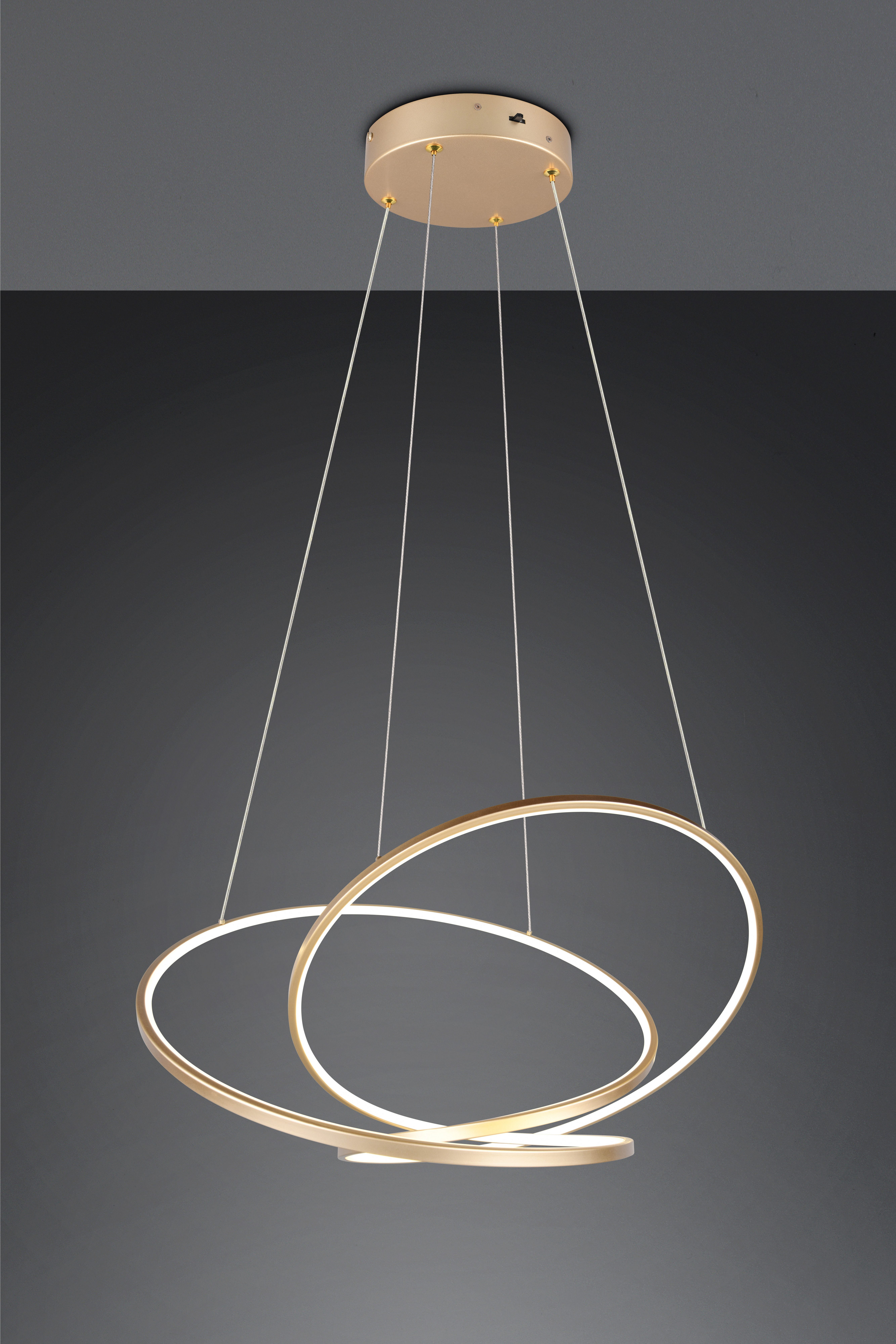 TRIO Leuchten LED Pendelleuchte DARVIN, LED Hängelampe 52W 6700 Lumen, dimmbar, Lichtfarbe einstellbar, Dimmfunktion, LED fest integriert, warmweiß - kaltweiß, CCT 2300/3000/4000K warmweiß-kaltweiß, höhenverstellbar bis max 150cm