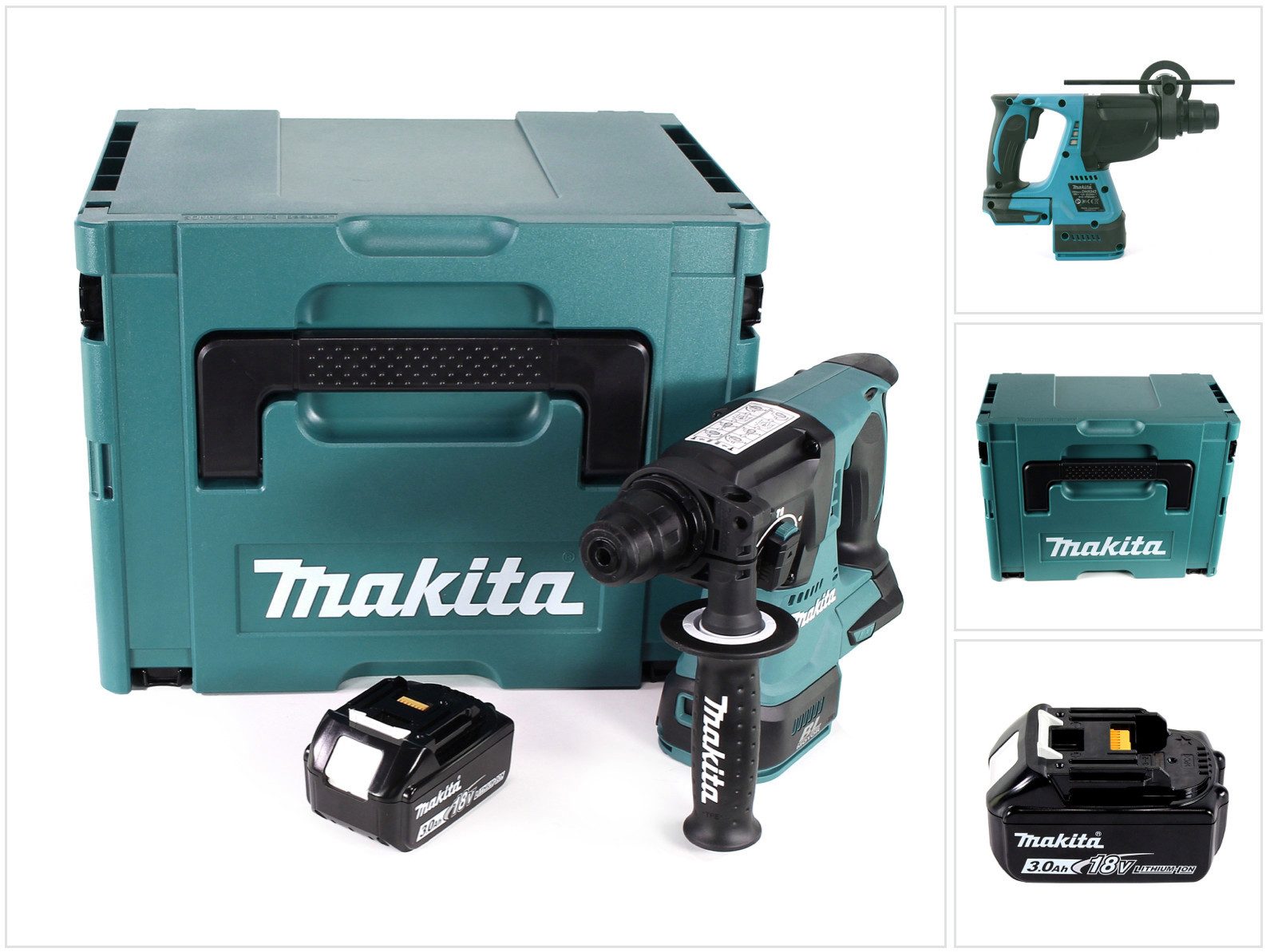 Makita Akku-Bohrhammer DHR 242 F1J Akku Bohrhammer 18V 2,0J SDS-plus Brushless + 1x Akku