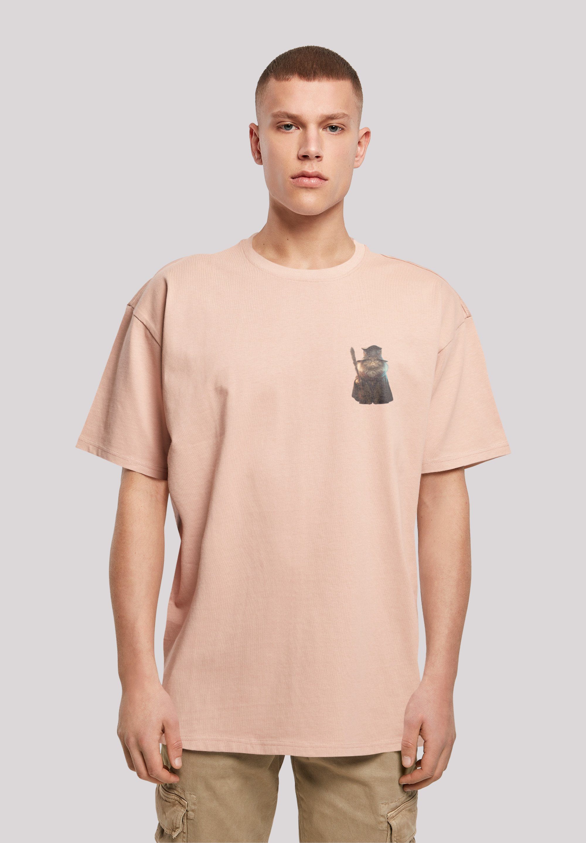 amber Wizard Print F4NT4STIC OVERSIZE TEE Cat T-Shirt