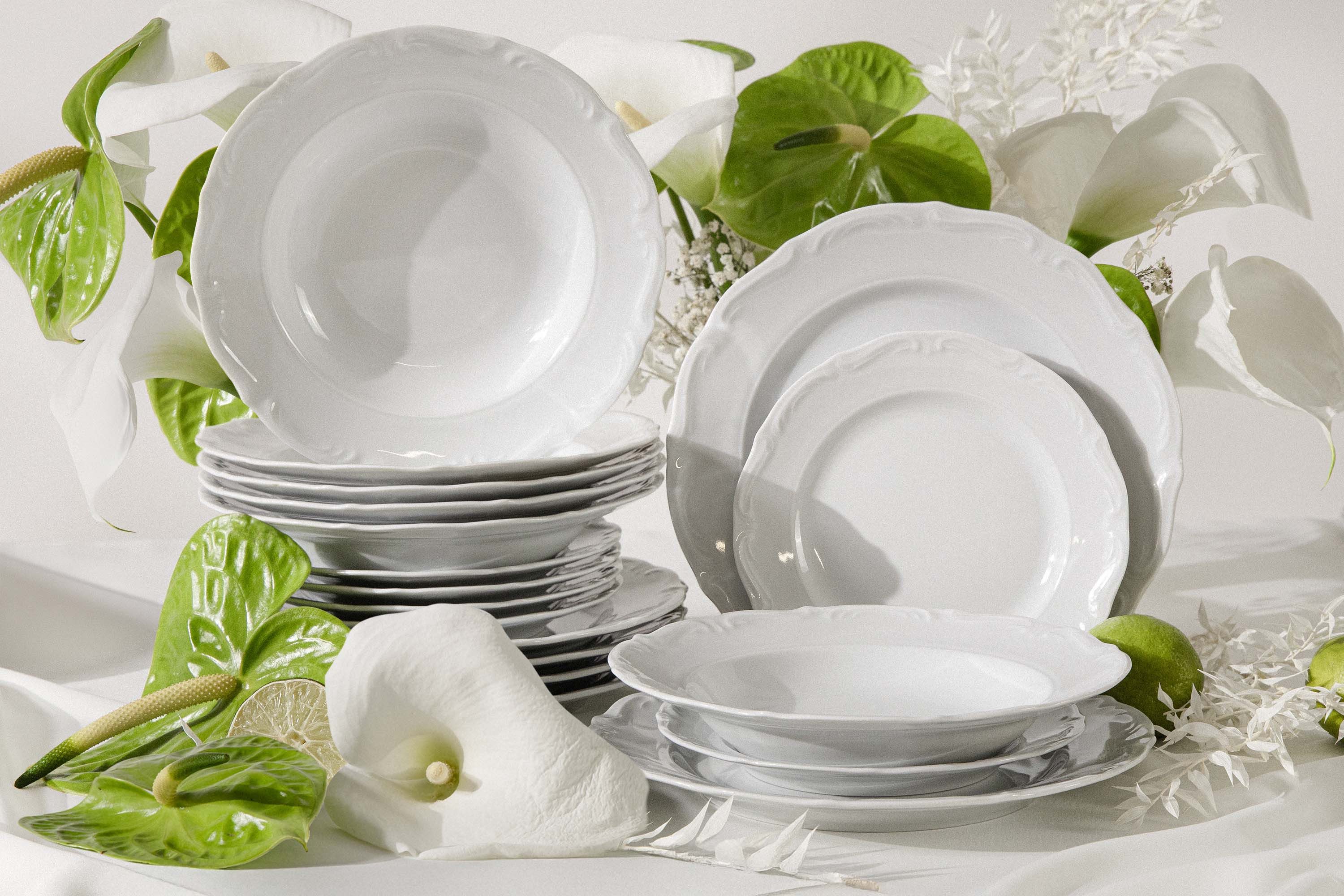 KONSIMO® Tafelservice CHODZIEZ MARIA TERESA Geschirrset, Hochwertiges Premium-Porzellan (18-tlg), 6 Personen, Porzellan, elegantes Tafelservice