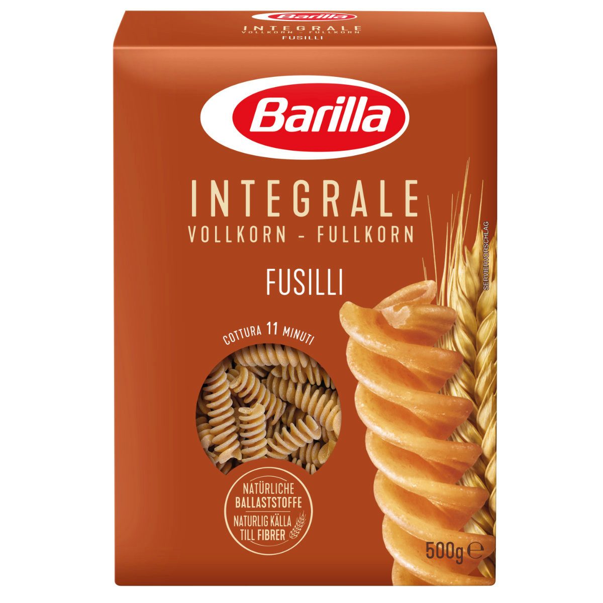 Barilla Nudeln, Barilla Vollkornnudeln Integrale Fusilli original aus Italien 500g