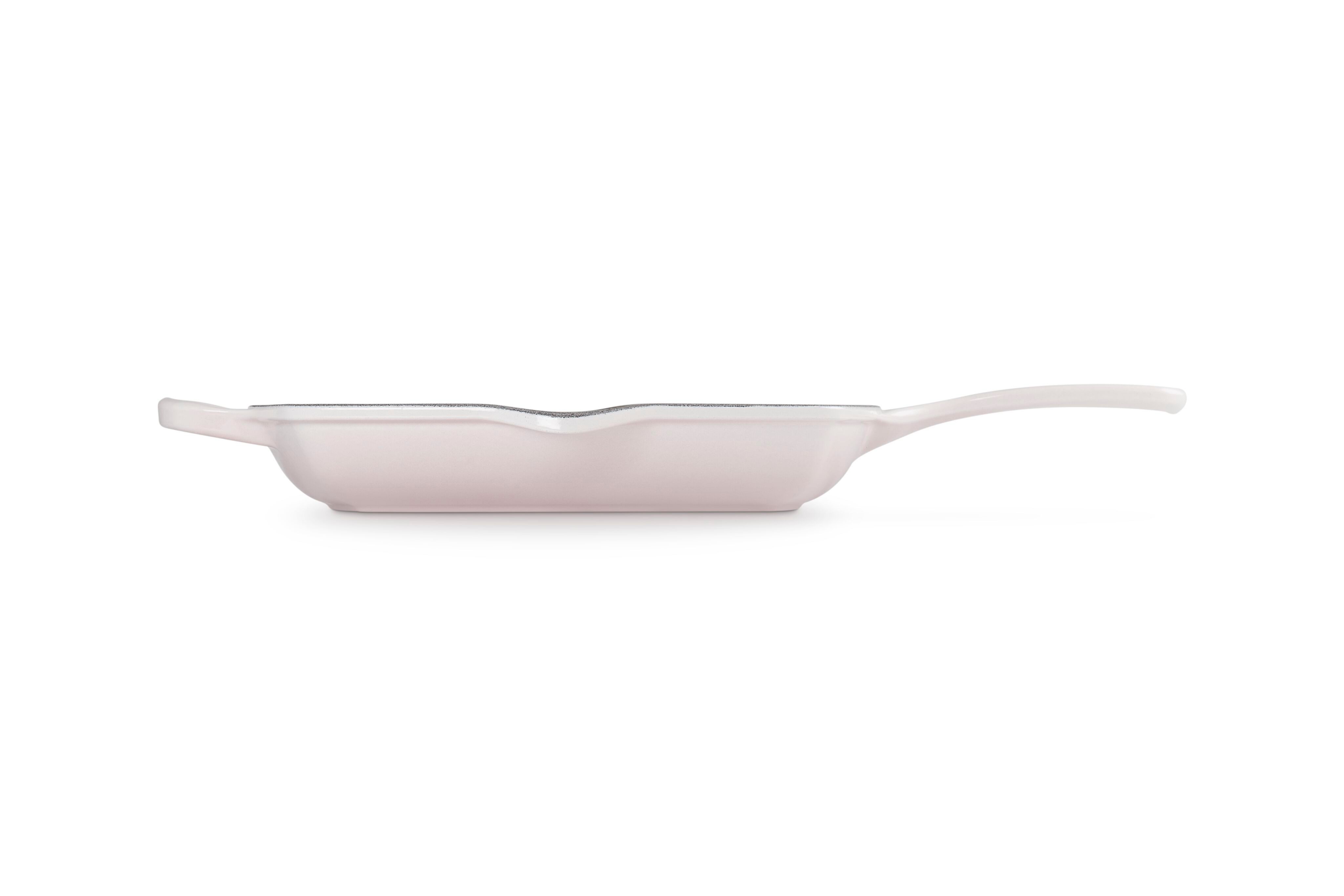 LE CREUSET Grillpfanne Signature, Quadratisch, Gusseisen, 26 cm, Für alle Herdarten, 2,86 kg, Shell Pink, 20183267770422