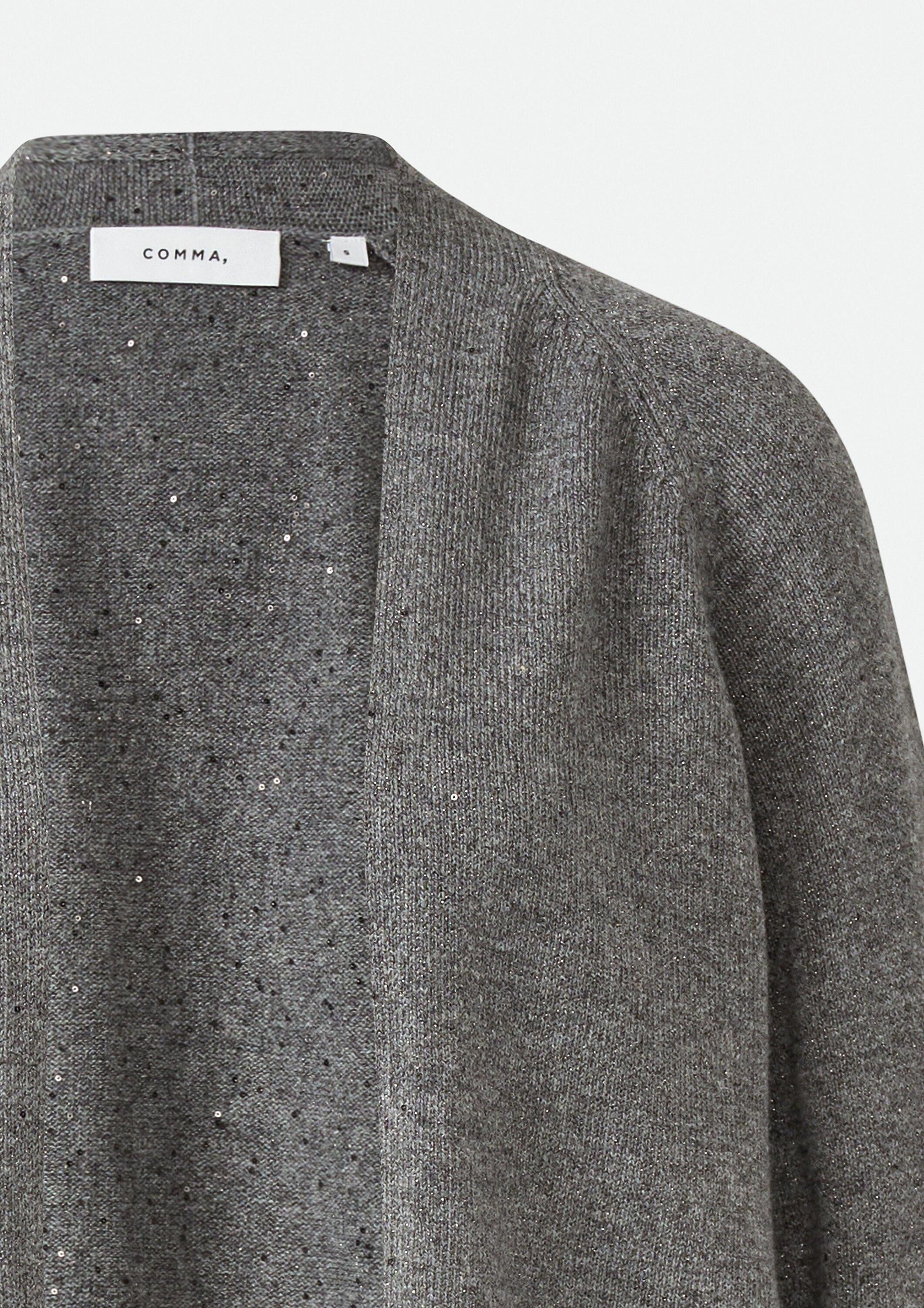 comma Cardigan Strickjacke Cardigan mit Glitzergarn und Fledermausärmeln