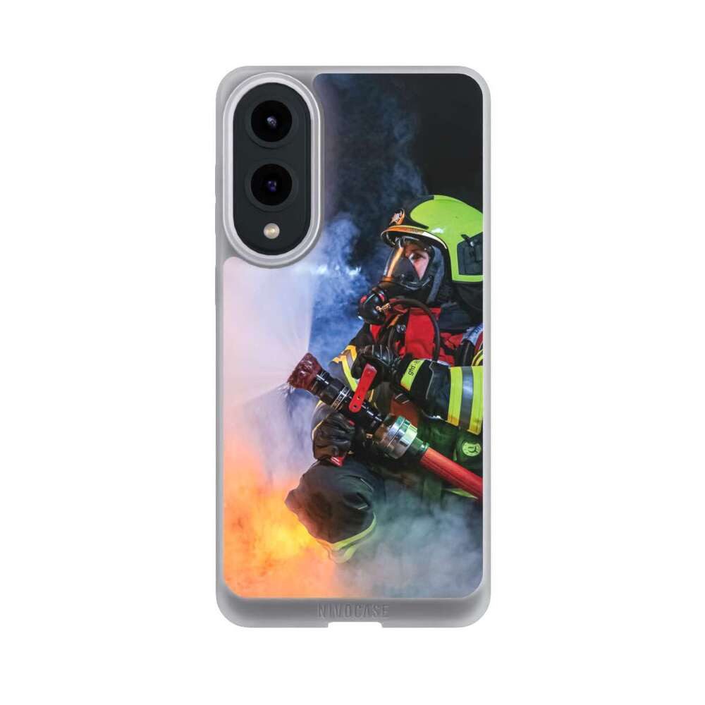NIVOCASE Handyhülle Feuerwehr Feuer Lebensretter Innenangriff, Samsung Galaxy S25 Edge Handyhülle Hülle NIVOpure Case Frozen