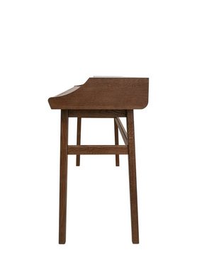 Woodman Schreibtisch Carteret, edles Holzfurnier aus Nussbaum, Gestell Massivholz, Breite 115 cm