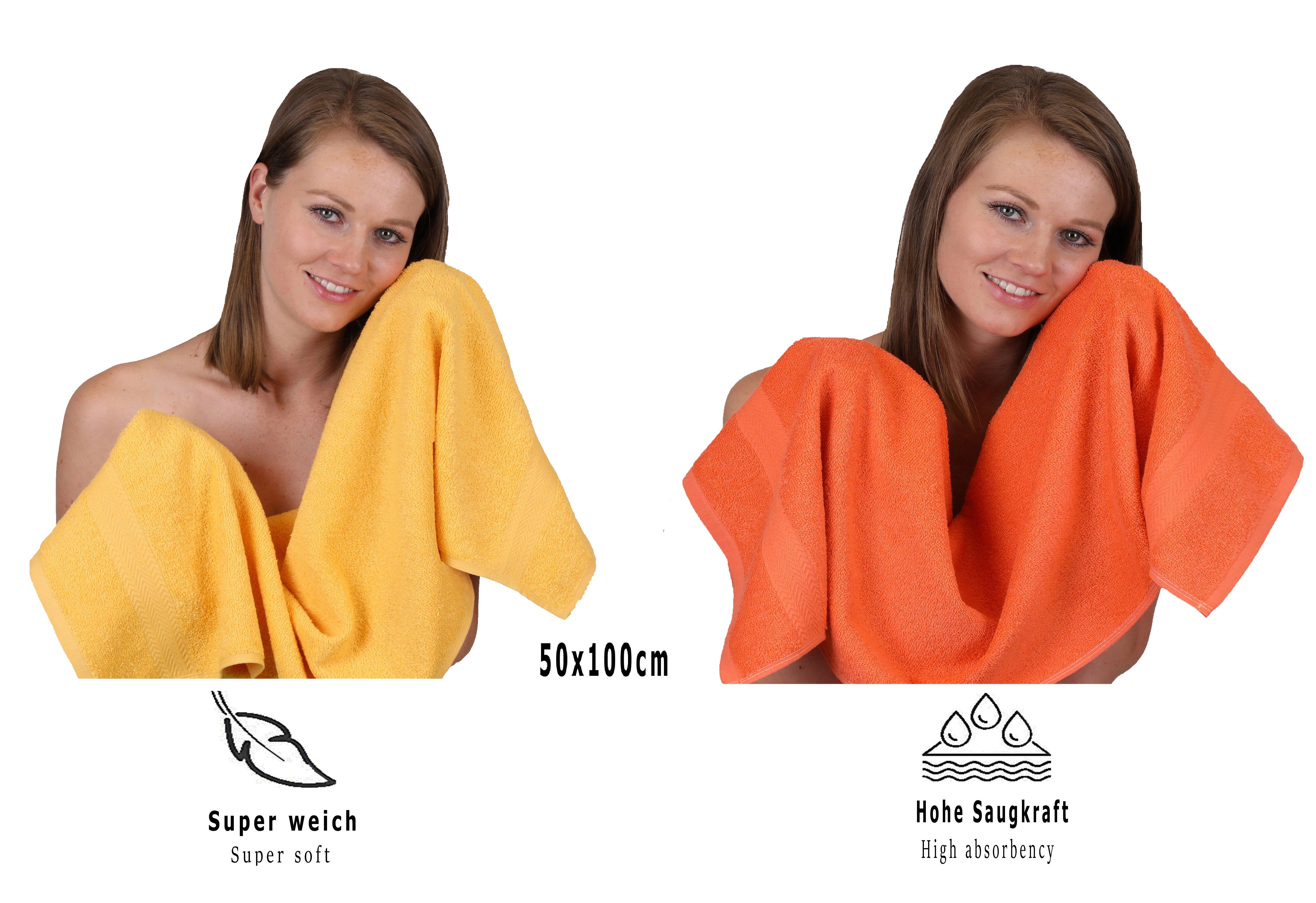 Premium honiggelb/blutorange, Baumwolle, Set (12-tlg) 12-TLG. Handtuch-Set Betz Handtuch