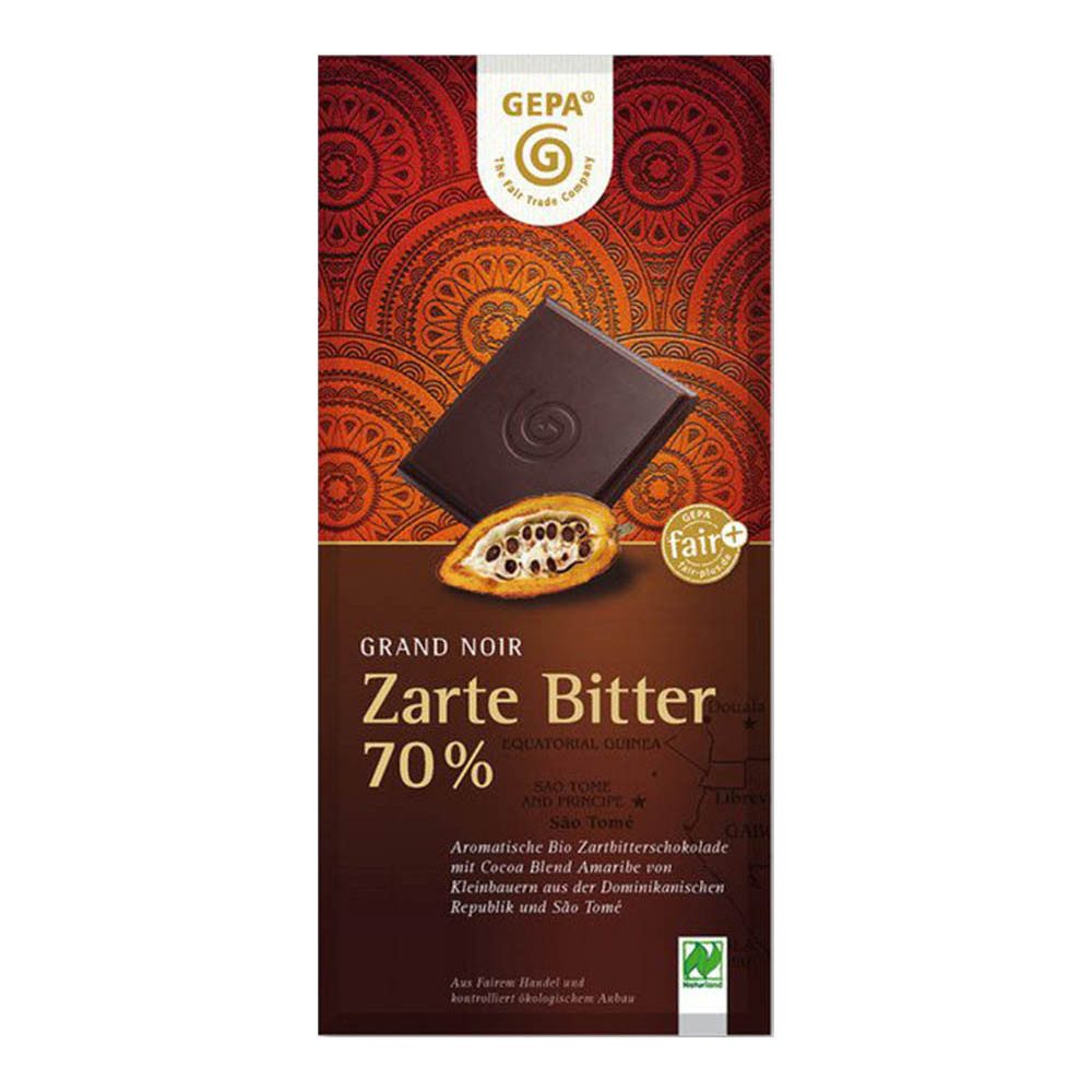 GEPA Süßigkeit Grand Noir - Zarte Bitter 70% 100g