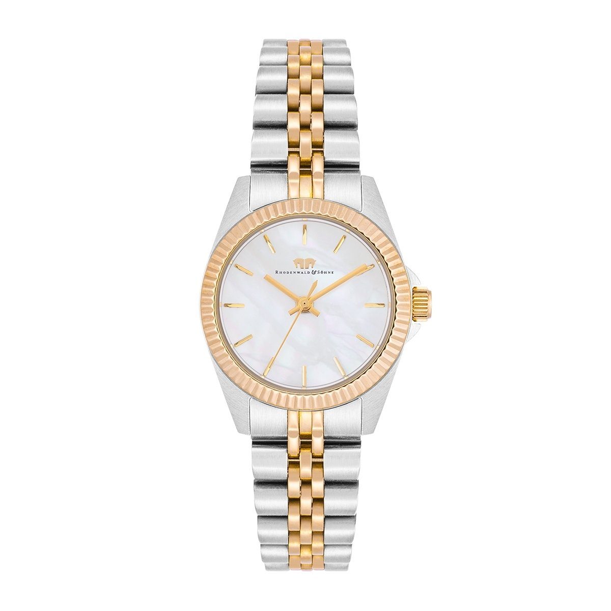 Rhodenwald & Söhne Quarzuhr Cassina silber/gelbgold, mit Edelstahl-Armband günstig online kaufen