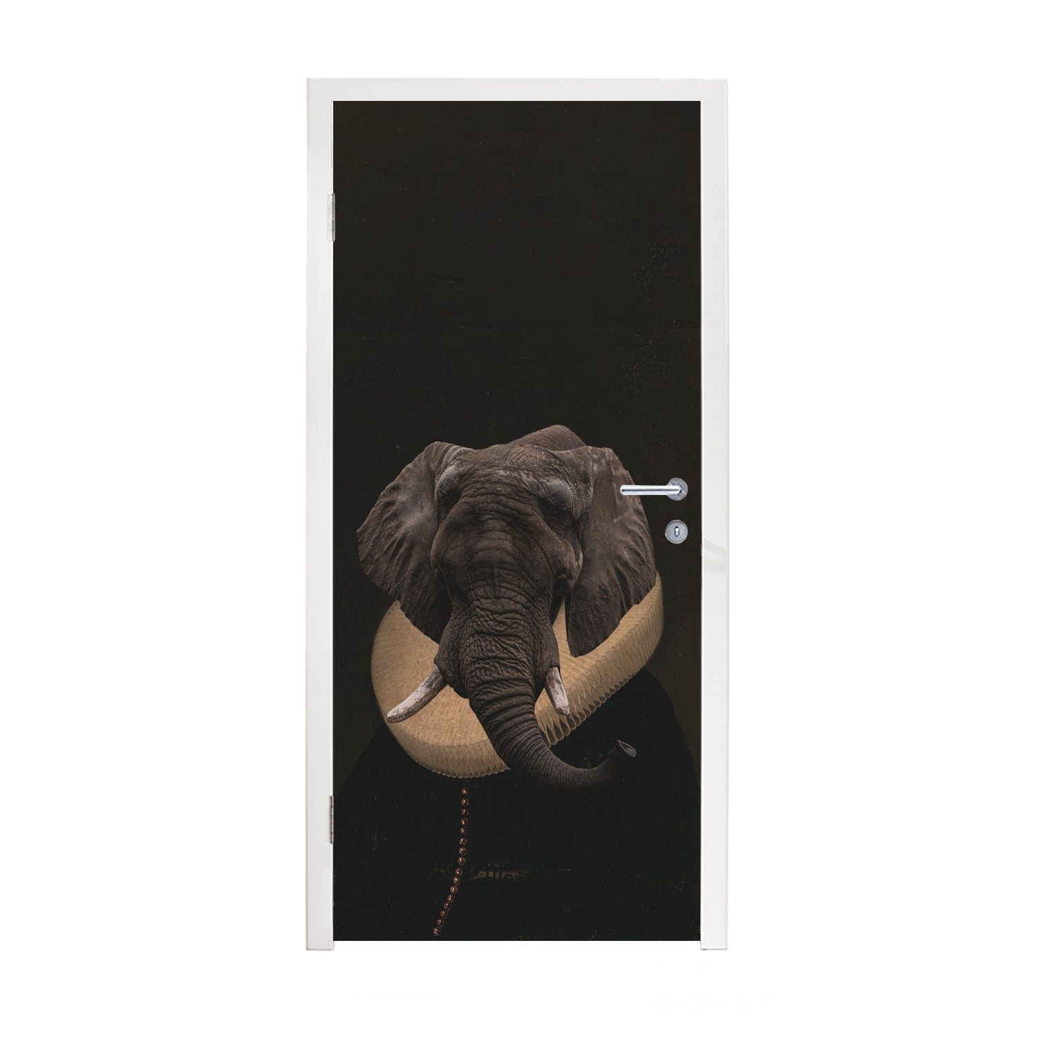 - Elefant Tiere, cm (1 MuchoWow - St), Kunst Tür, Türaufkleber, für Türtapete Matt, bedruckt, Fototapete 75x205