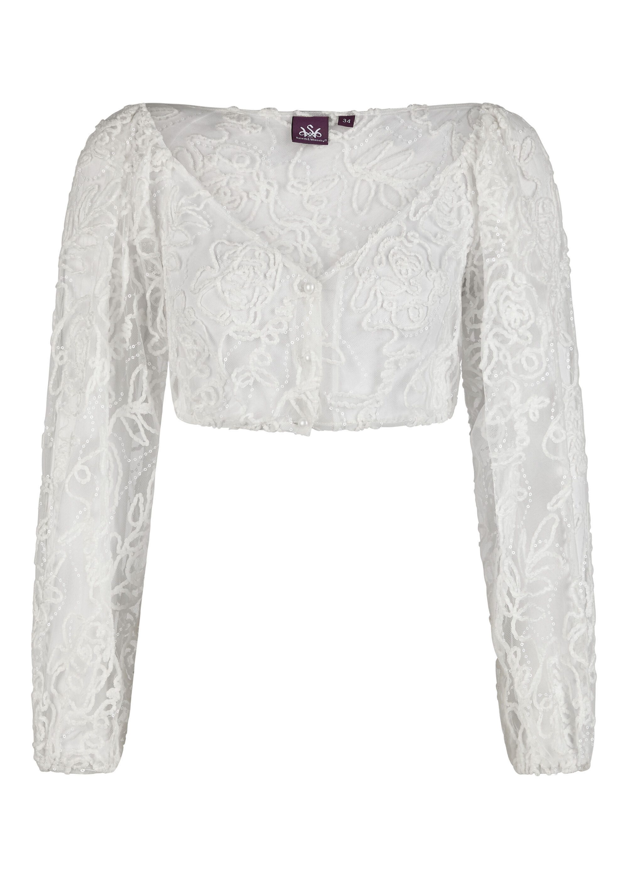 Spieth & Wensky Dirndlbluse Hagel (1-tlg) V-Ausschnitt mit femininer Herzfo günstig online kaufen