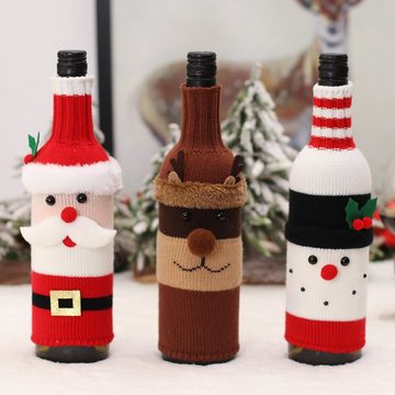 HALWEI Weinflaschenhalter 3 Stück Weihnachten Pullover Wein Flasche Staubbeutel, (3-St)