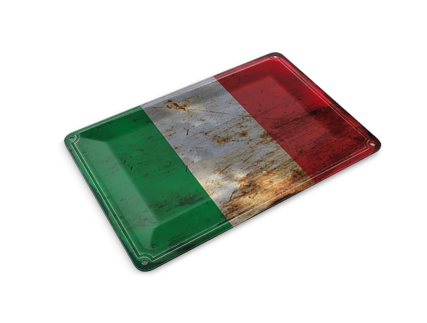 Femer GmbH Postkarte Flagge Italien 14x10 cm Flag of Italy Rost, unfrankiert