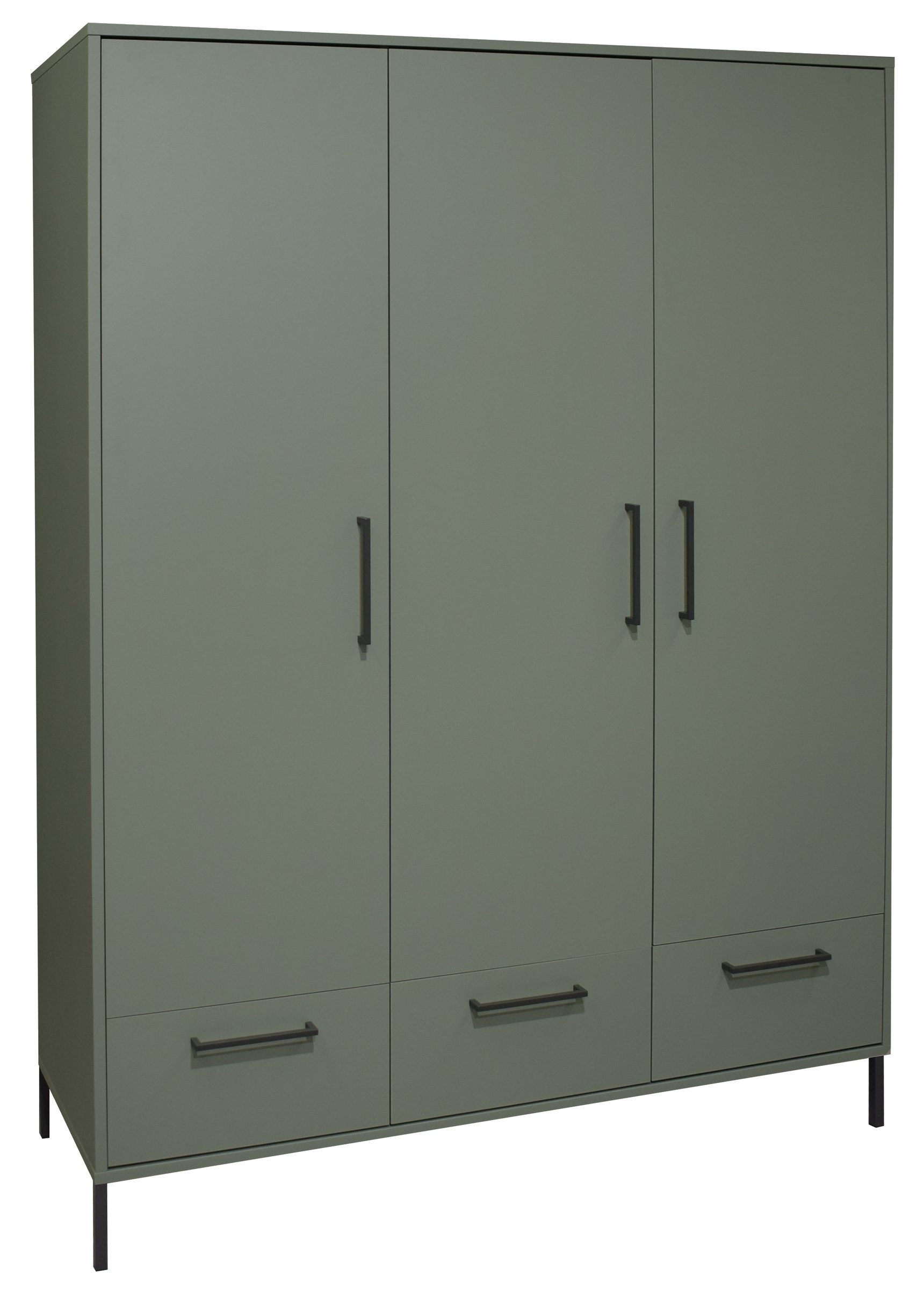 Mäusbacher Kleiderschrank in pine green matt - 148x195x51cm (BxHxT)
