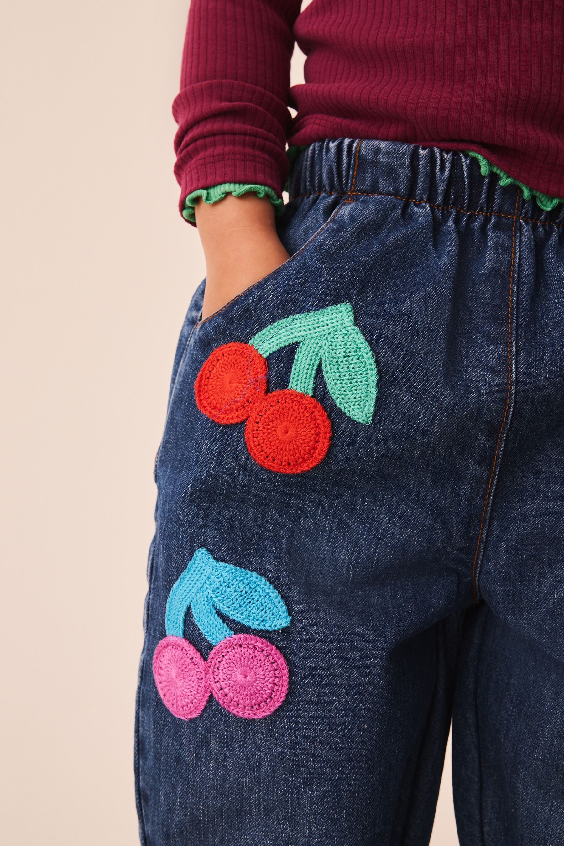Next Weite Jeans Jeans mit Barrel-Bein und Stickerei (1-tlg) – Bild 3 von 5