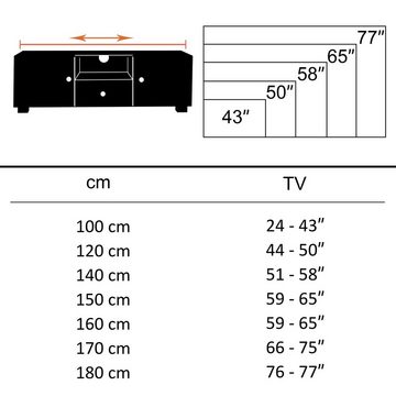möbelando TV-Board HiFi Lowboard WL5.636 Sheesham Massivholz Landhaus TV Kommode 147x50x3, 38 x 50 x 147 cm (B/H/L)
