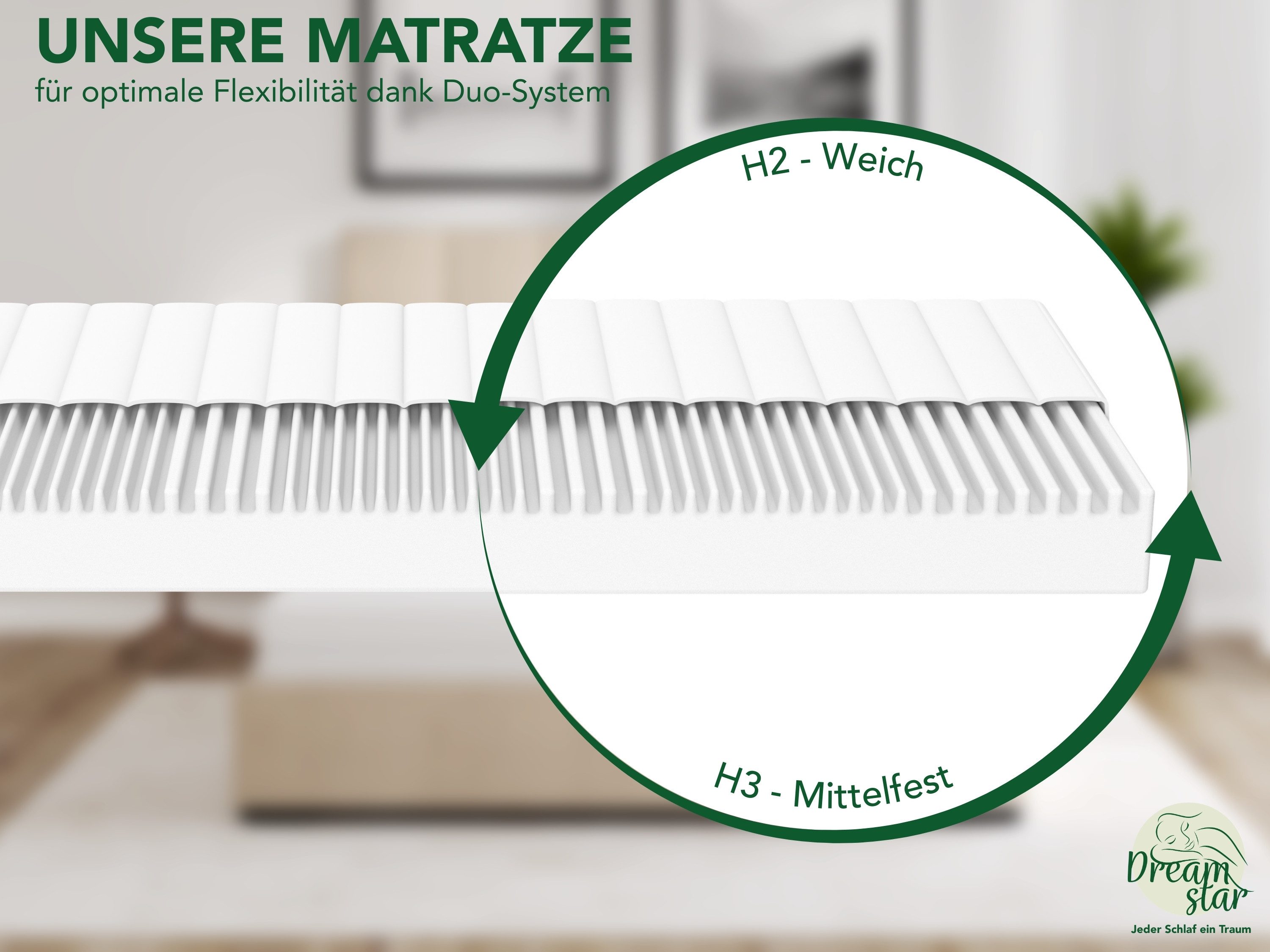 Kaltschaummatratze 7-Zonen Easy Flex - zwei Liegeseiten - 90x200 120x200 140x200 180x200, Dreamstar, verschiedene Größen, Härtegrade und Höhen - ergonomisch, we – Bild 4 von 5
