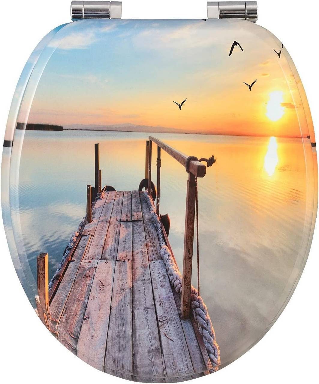 Woltu WC-Sitz (1-St), MDF Holzkern, Softclose Scharnier, Antibakteriell günstig online kaufen