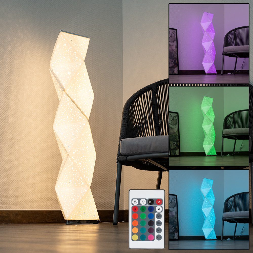 etc-shop LED Stehlampe, Leuchtmittel inklusive, Warmweiß, Farbwechsel, Stehlampe Farbwechsel Fernbedienung Dekoleuchte