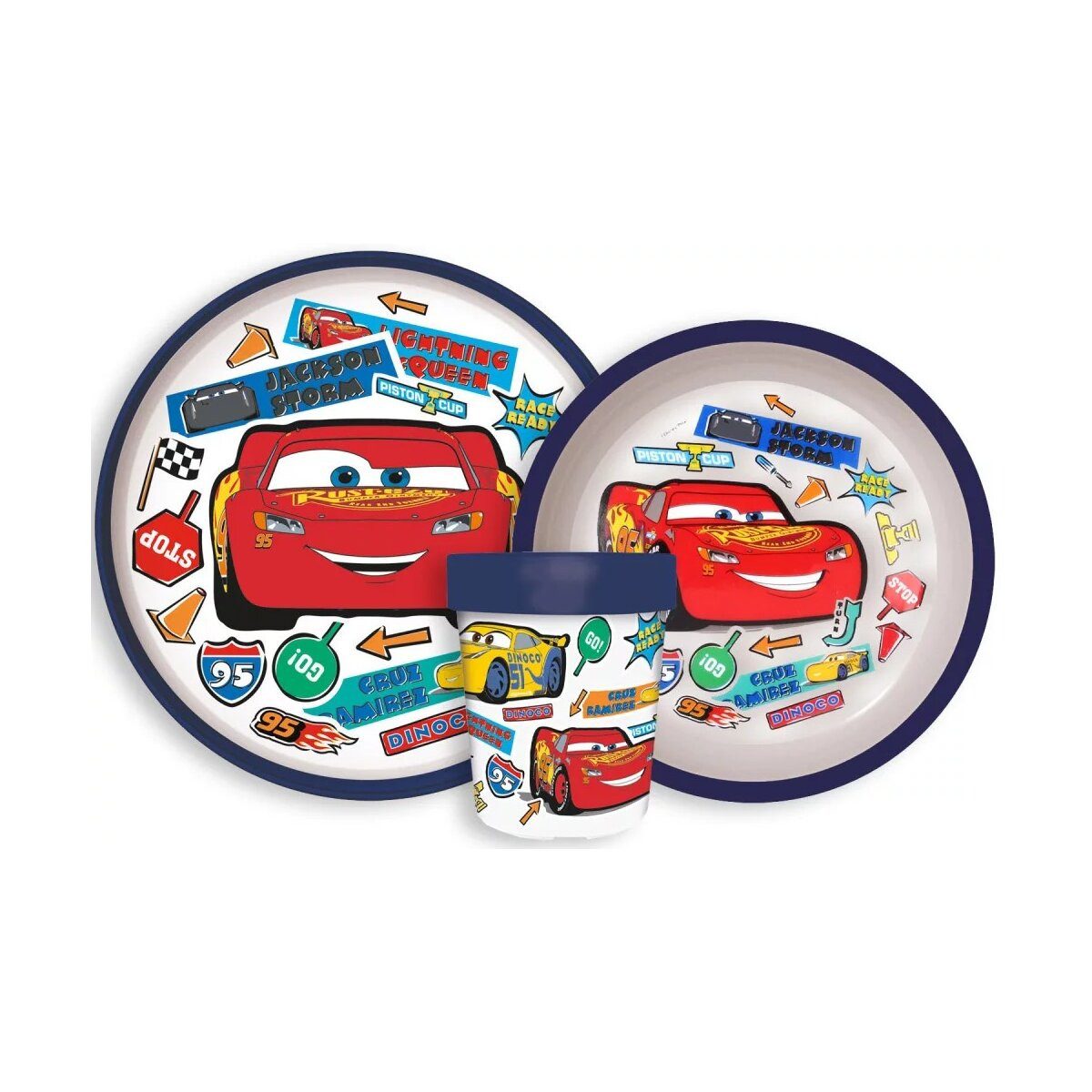 Disney Kindergeschirr-Set Disney Cars Stickers Go rutschfestes Geschirrset