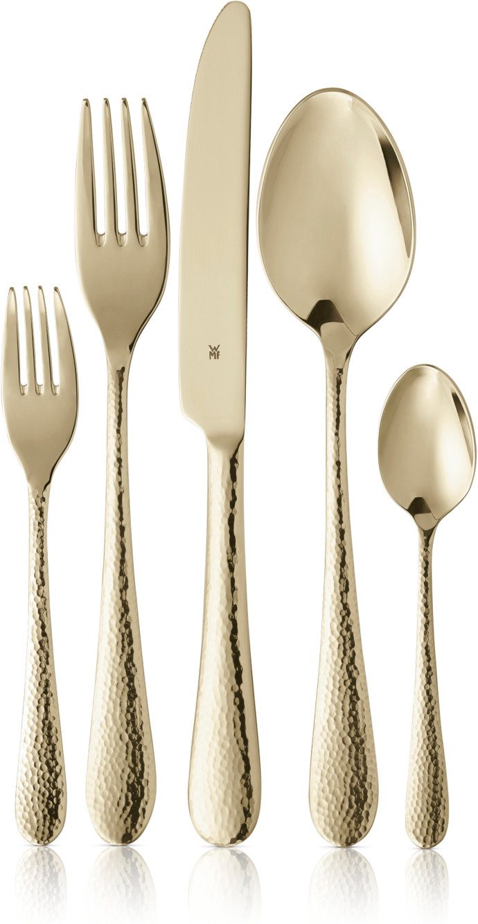 WMF Besteck-Set Sitello (30-tlg), 6 Personen, Cromargan® Edelstahl Rostfrei 18/10, geschmiedete Messer, farbecht, Wellenschliff, spülmaschinenfest