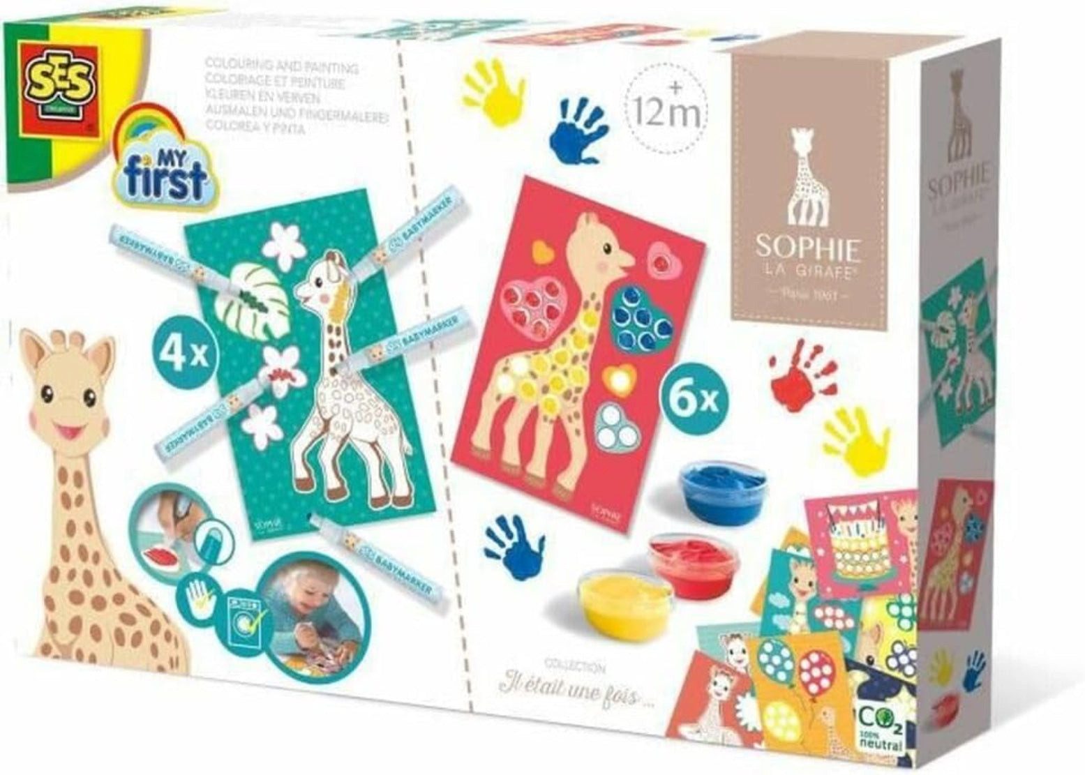 SES Creative Spiel SES Sophie la girafe Fingermalerei & Ausmalen ab 1 J.