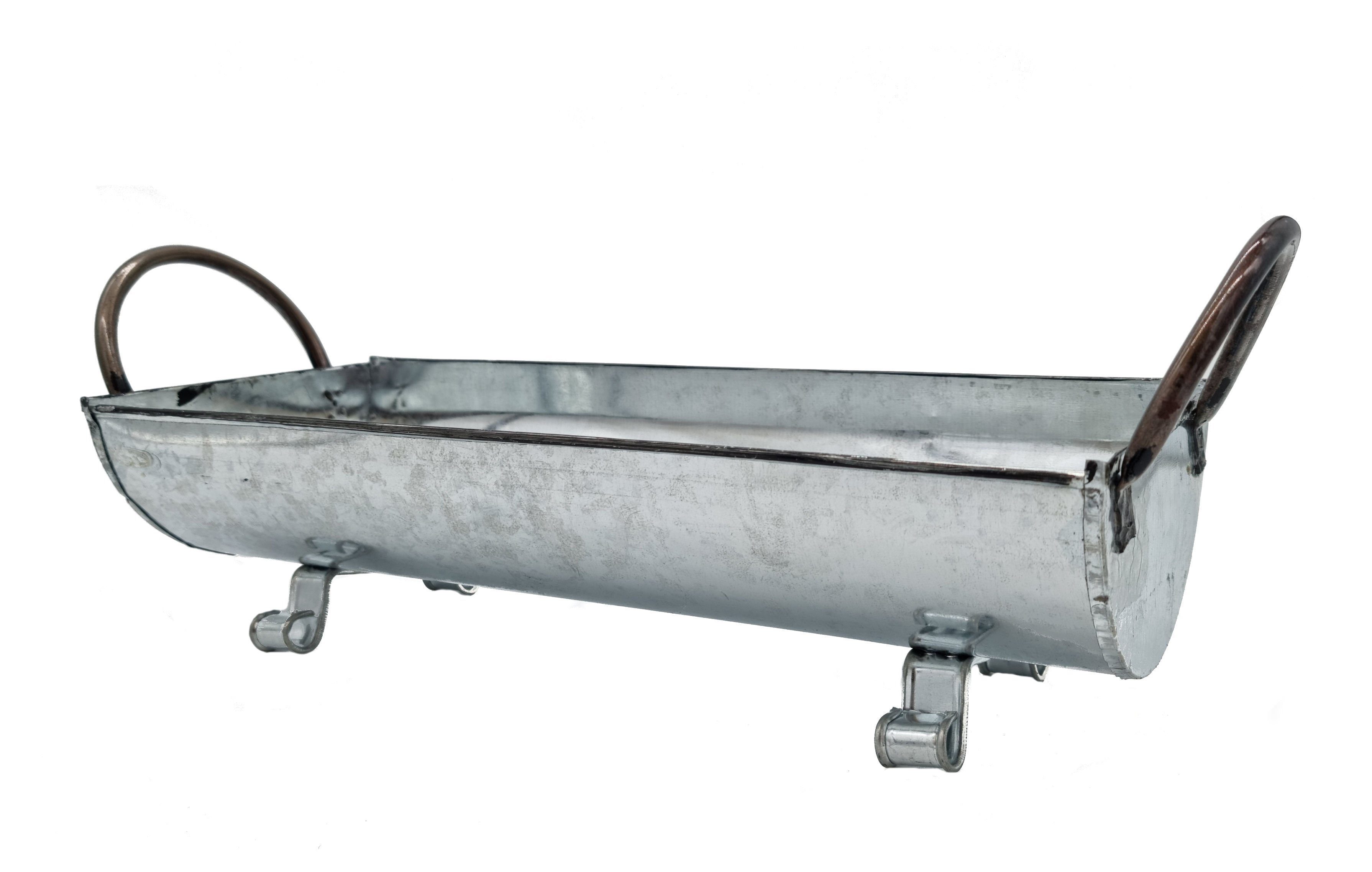 Spetebo Blumenkasten Blumenkasten Dachrinne silber 45 cm (Stück, 1 St