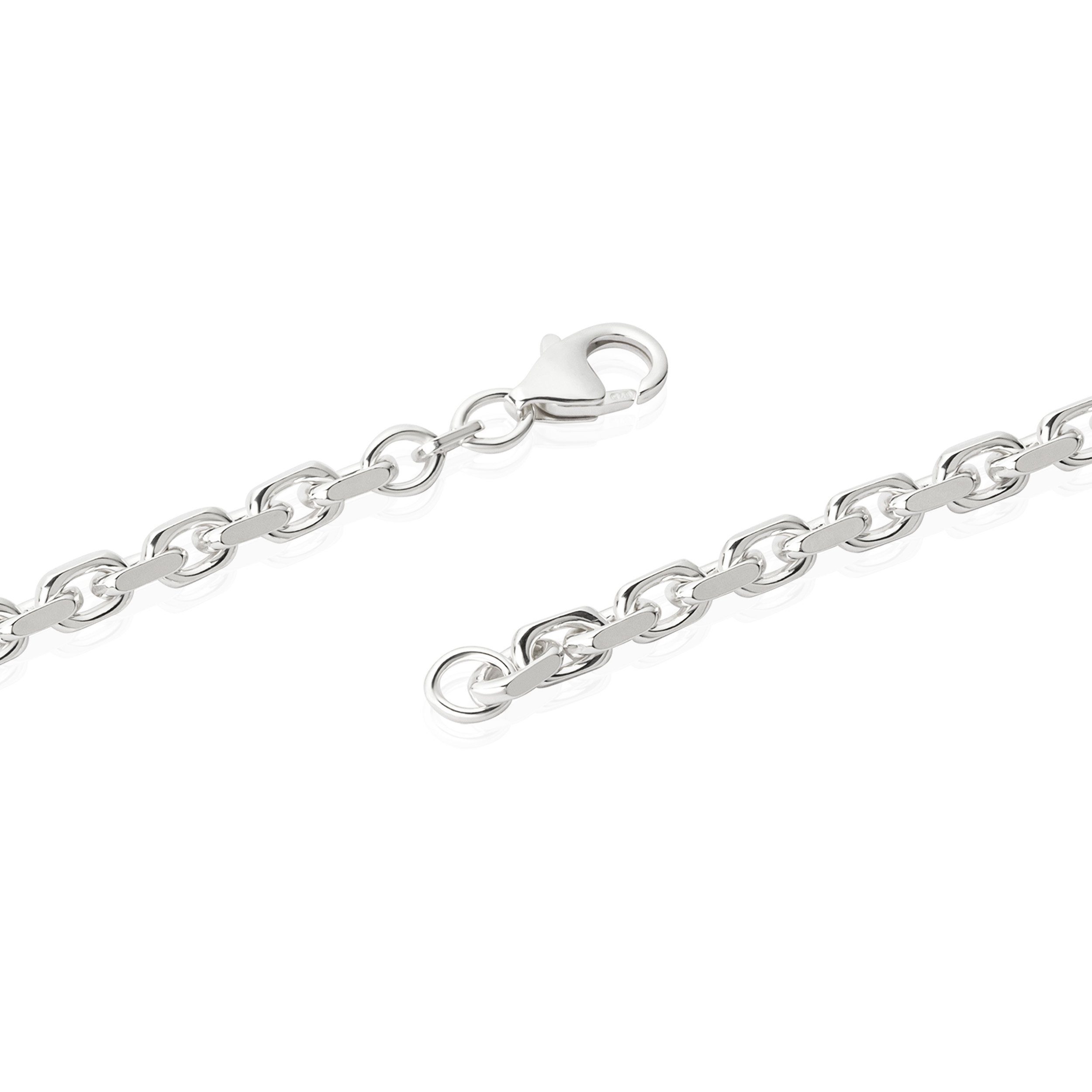 NKlaus Silberkette 55cm Ankerkette Halskette Diamantiert Massiv Sterlingsilbe, 925