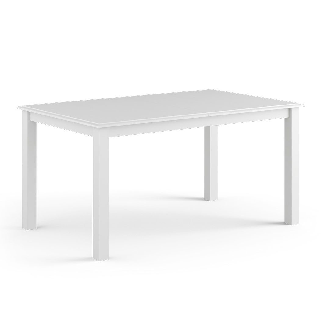 Feldmann-Wohnen Esstisch Belluno Elegante (Tischplatte ausziehbar, 1-St., moderne Optik, Tischplatte ausziehbar), 150-197x93x75cm Massivholz Kiefer weiß lackiert ausziehbar