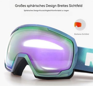 Dekorative Skibrille Skibrille UV-Schutz, Snowboardbrille, Schutzbrille Für Erwachsene, (1-St), UV Schutz, mit praktischer Anti-Beschlag-Beschichtung