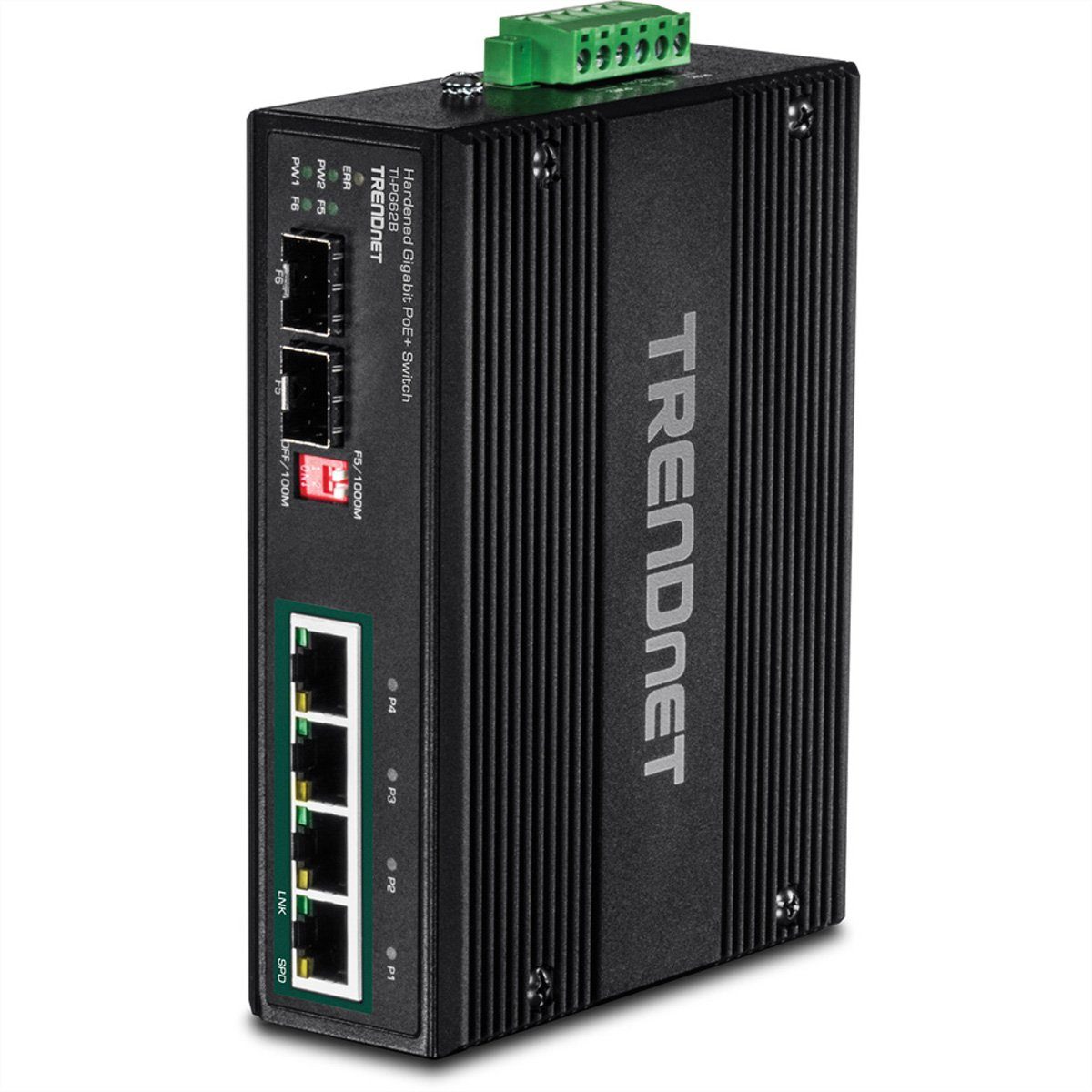 Preisgünstig Trendnet TI-PG62B 6port Netzwerk-Switch PoE+ Industrial Gigabit Switch 2SFP