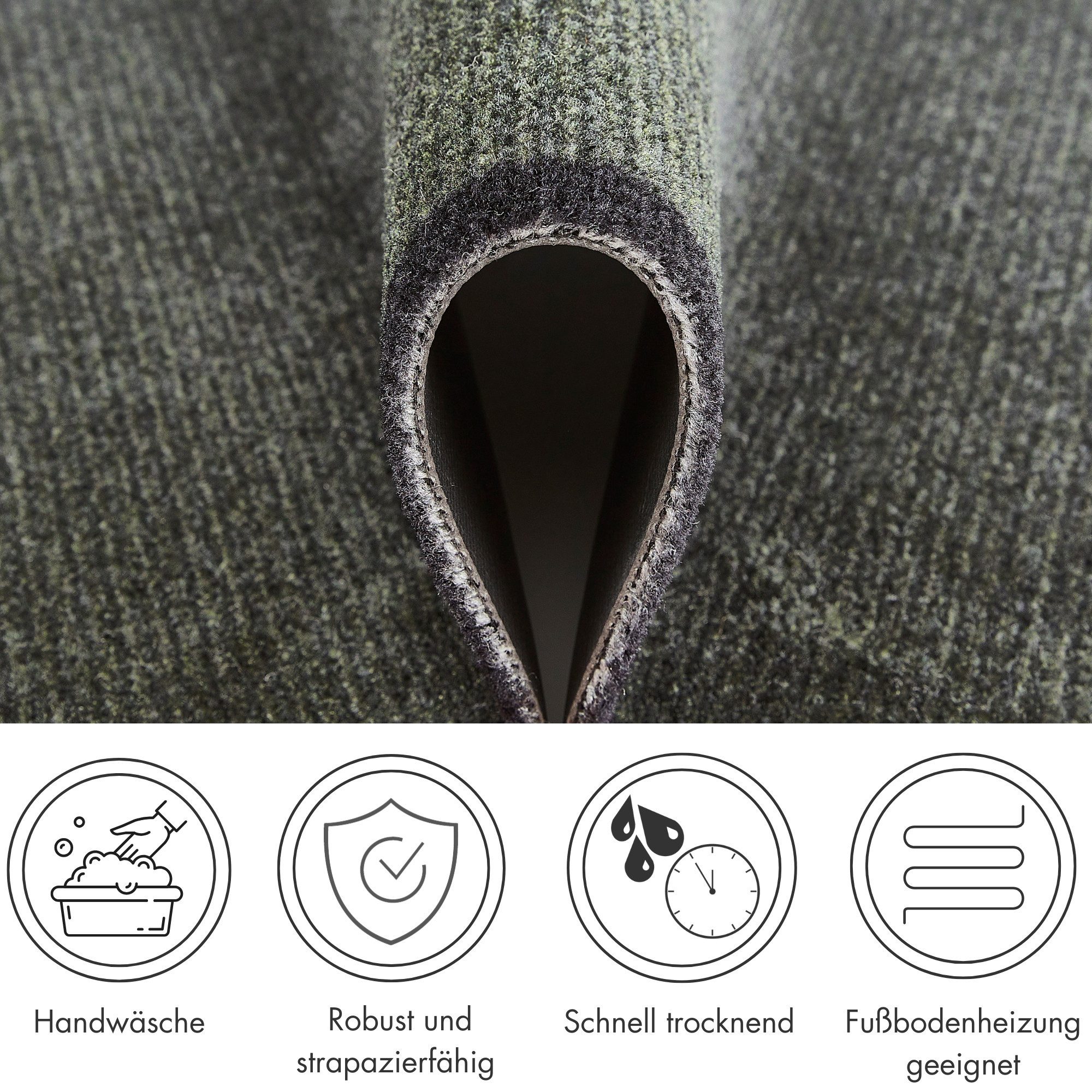 Barbara Becker Fußmatte Gentle Schmutzfangmatte & Läufer, Made in Belgium, rechteckig, Höhe: 7 mm, Schmutzfangteppich, Schmutzmatte, dezentes Streifen Design, waschbar