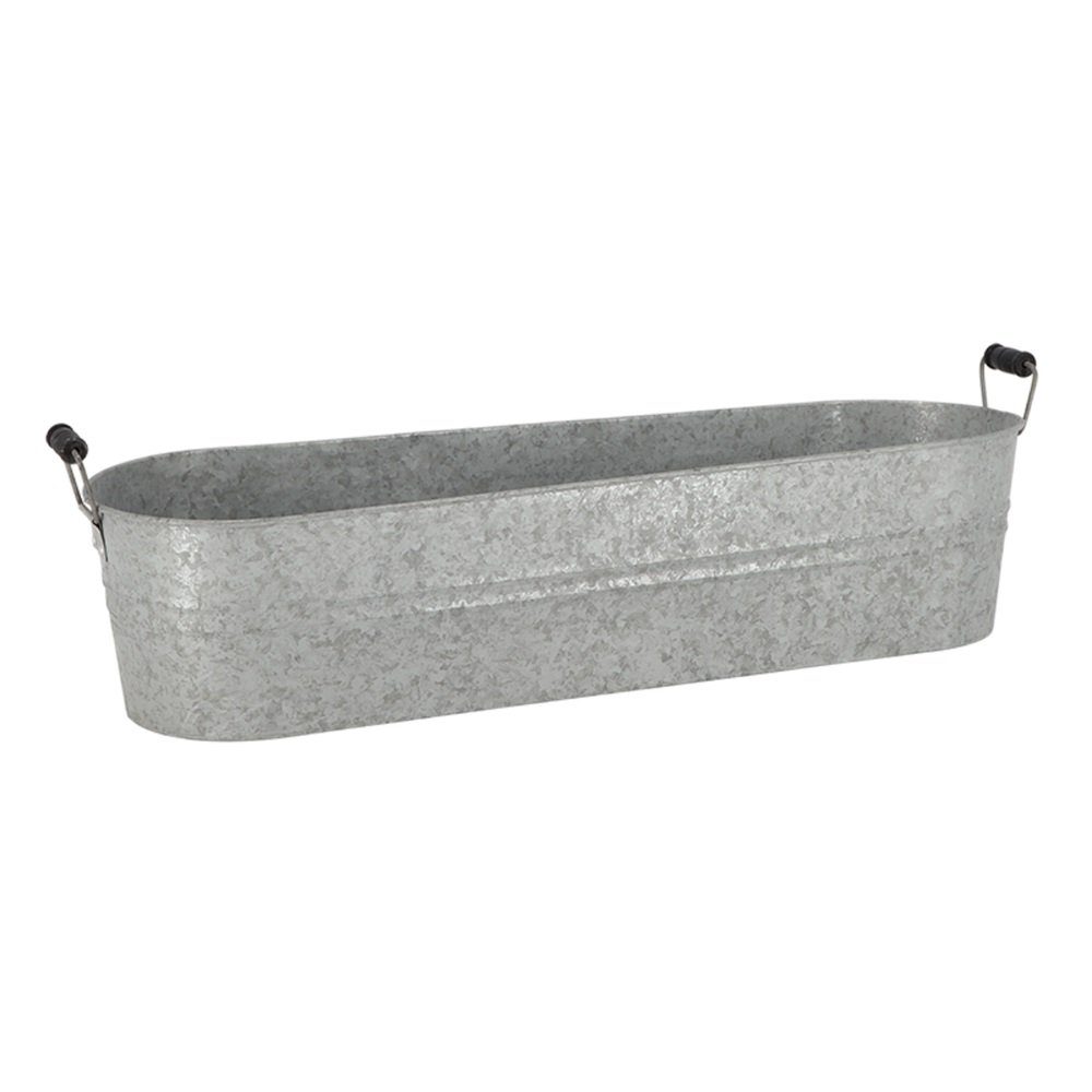 Linoows Плантатор Zuber, Pflanzenzuber, Balkonkasten, Pflanzgefäß (Set), Altzink Pflanzenkasten mit Griffen