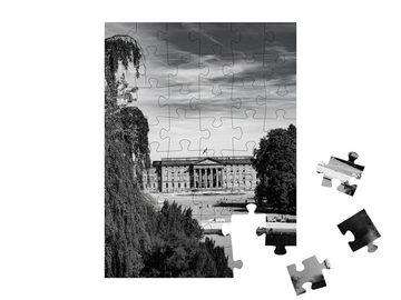 puzzleYOU Puzzle Impression des Bergparks in Kassel, schwarz-weiß, 48 Puzzleteile, puzzleYOU-Kollektionen Kassel