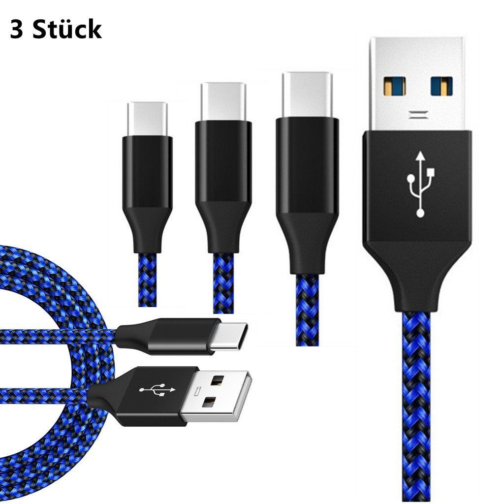 autolock USB Typ C Электропровод,Ladekabel USB C[3 Stück1M 2M 3M]Nylon Typ C USB-Kabel, Ladekabel Datenkabel 3.0A Schnellladekabel Breite Kompatibilität